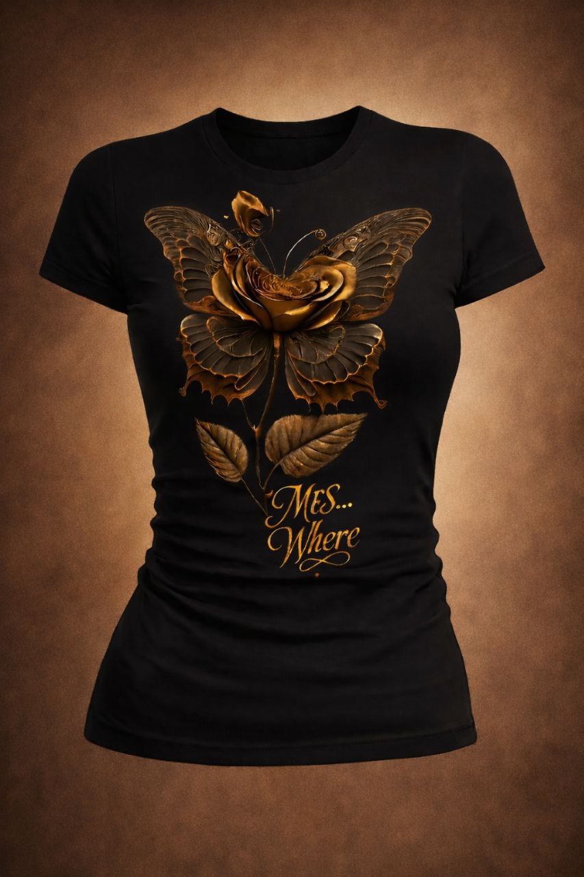 Women's Butterfly Rose Flex Slim Fit T-shirt
