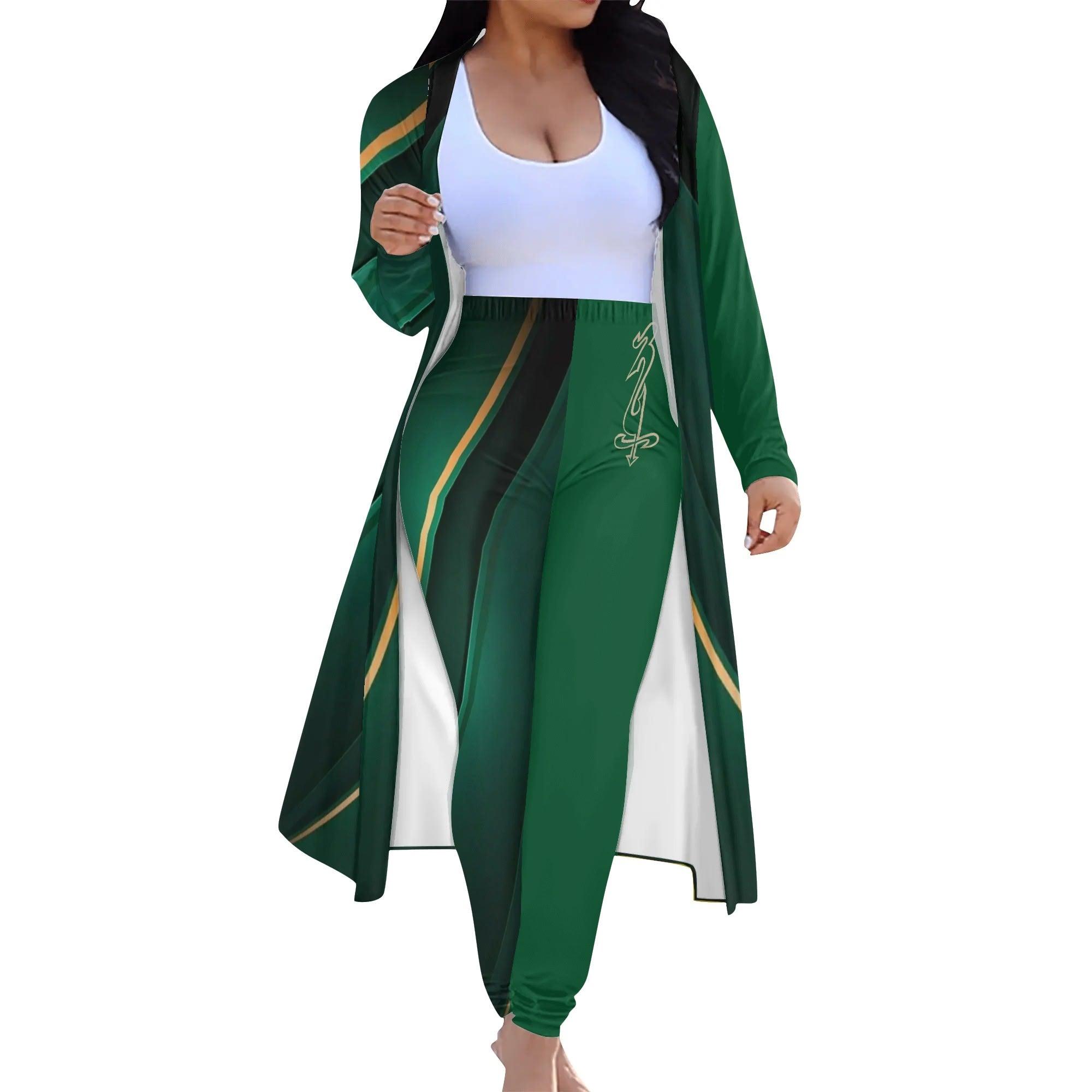 Women's Long Sleeve Cardigan and Leggings 2pcs - MES...Where
