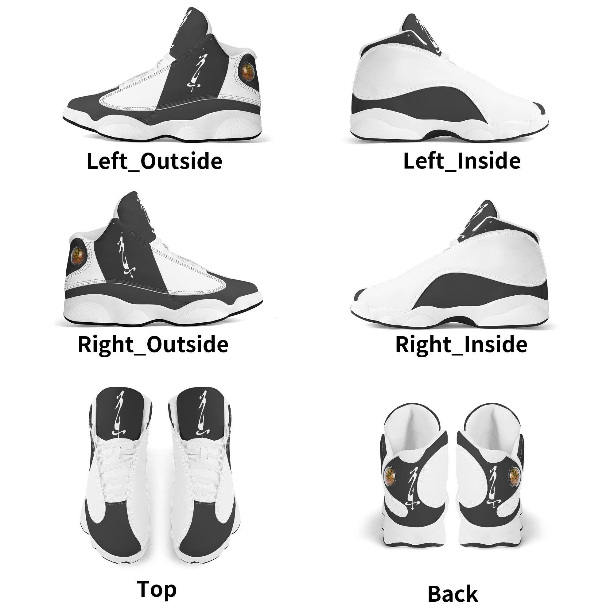 Men's Shoes White Black Outsole PU Leather Basketball Shoe - MES...Where