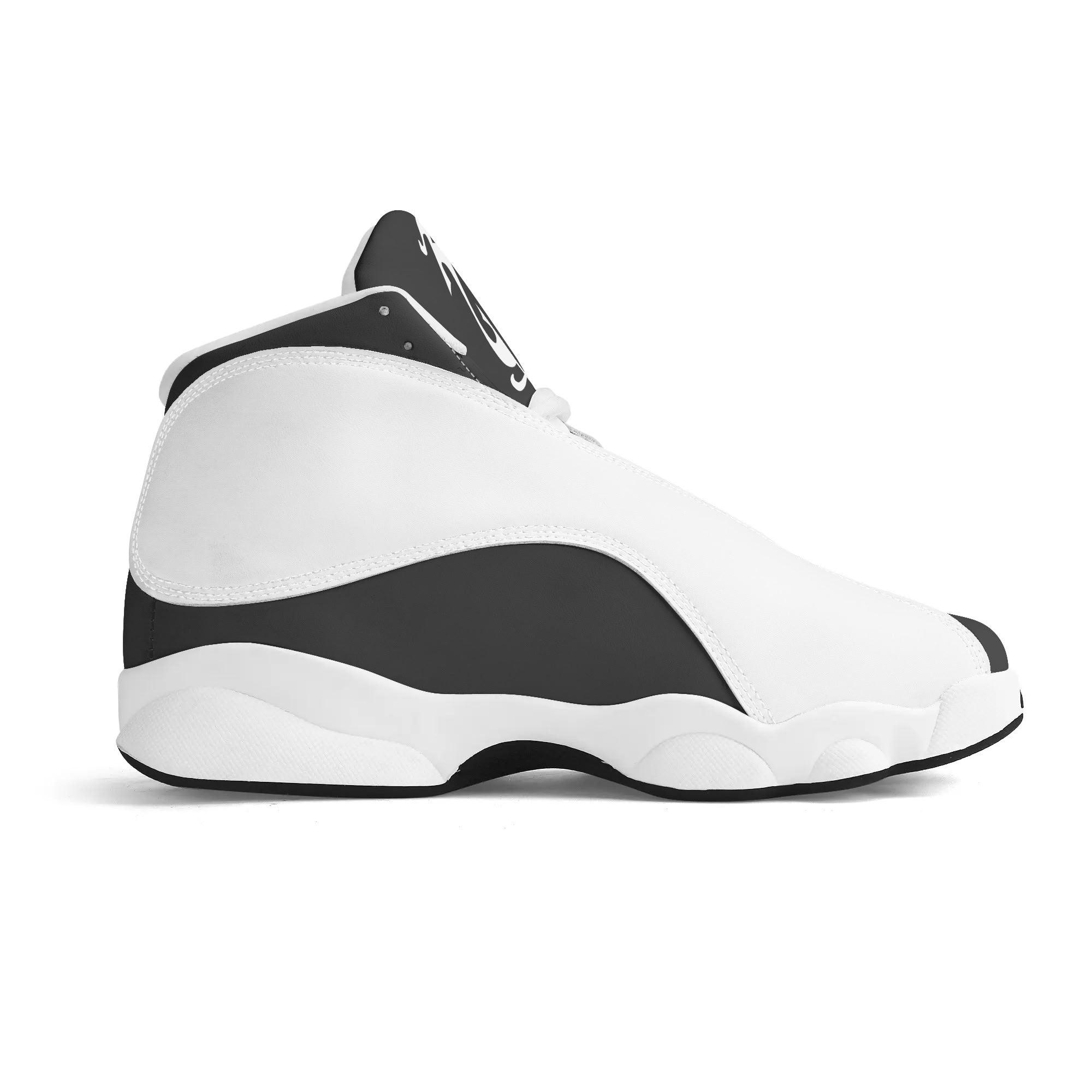 Men's Shoes White Black Outsole PU Leather Basketball Shoe - MES...Where