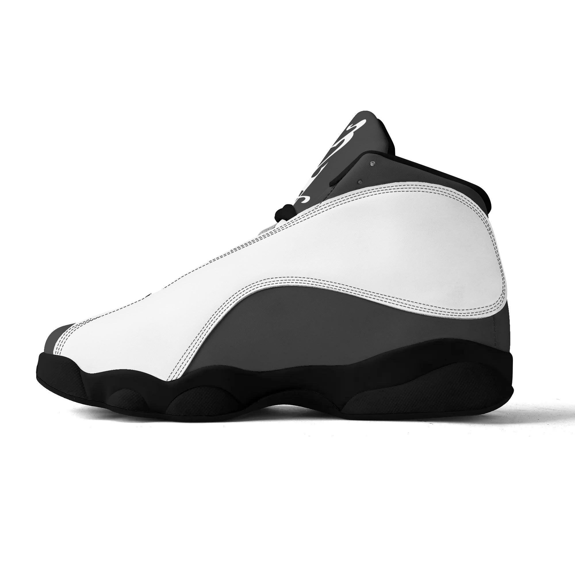 Men's Shoes White Black Outsole PU Leather Basketball Shoe - MES...Where