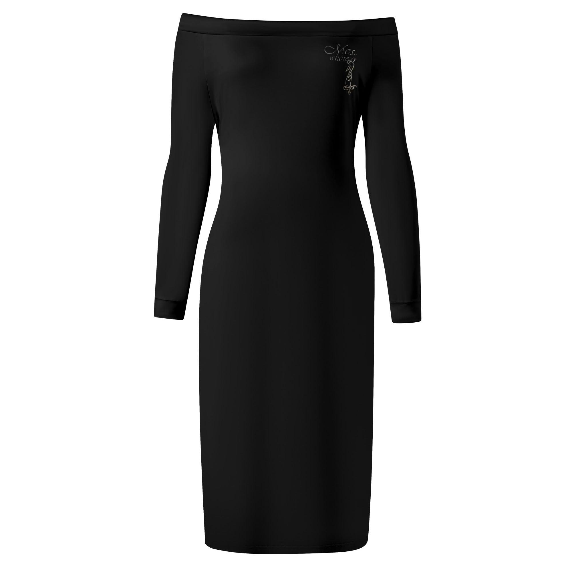 Women's Off The Shoulder Long Sleeve Elegant Wrap Dress - MES...Where