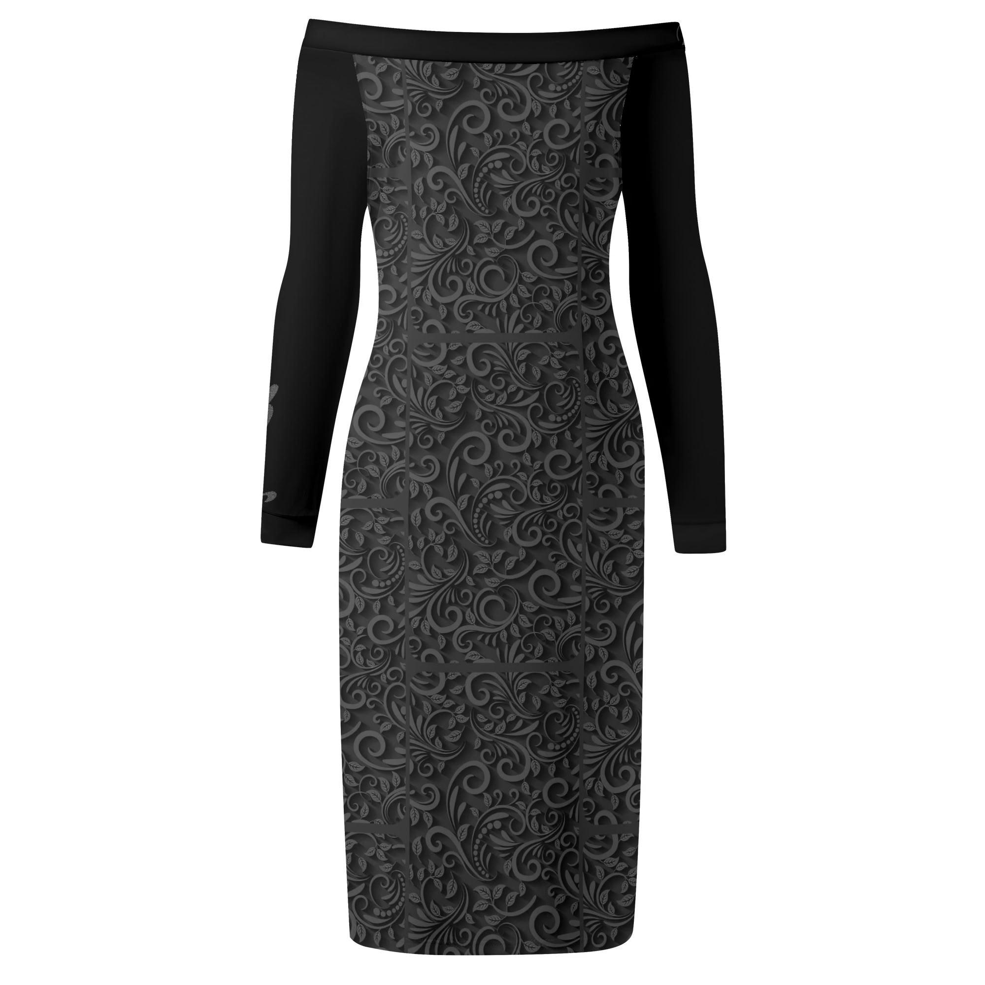 Women's Off The Shoulder Long Sleeve Elegant Wrap Dress - MES...Where