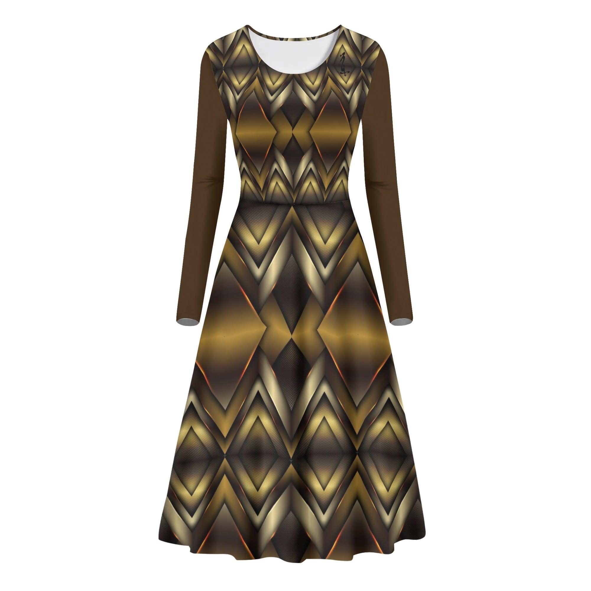 Womens Long Sleeves Flowy Long Dresses - MES...Where