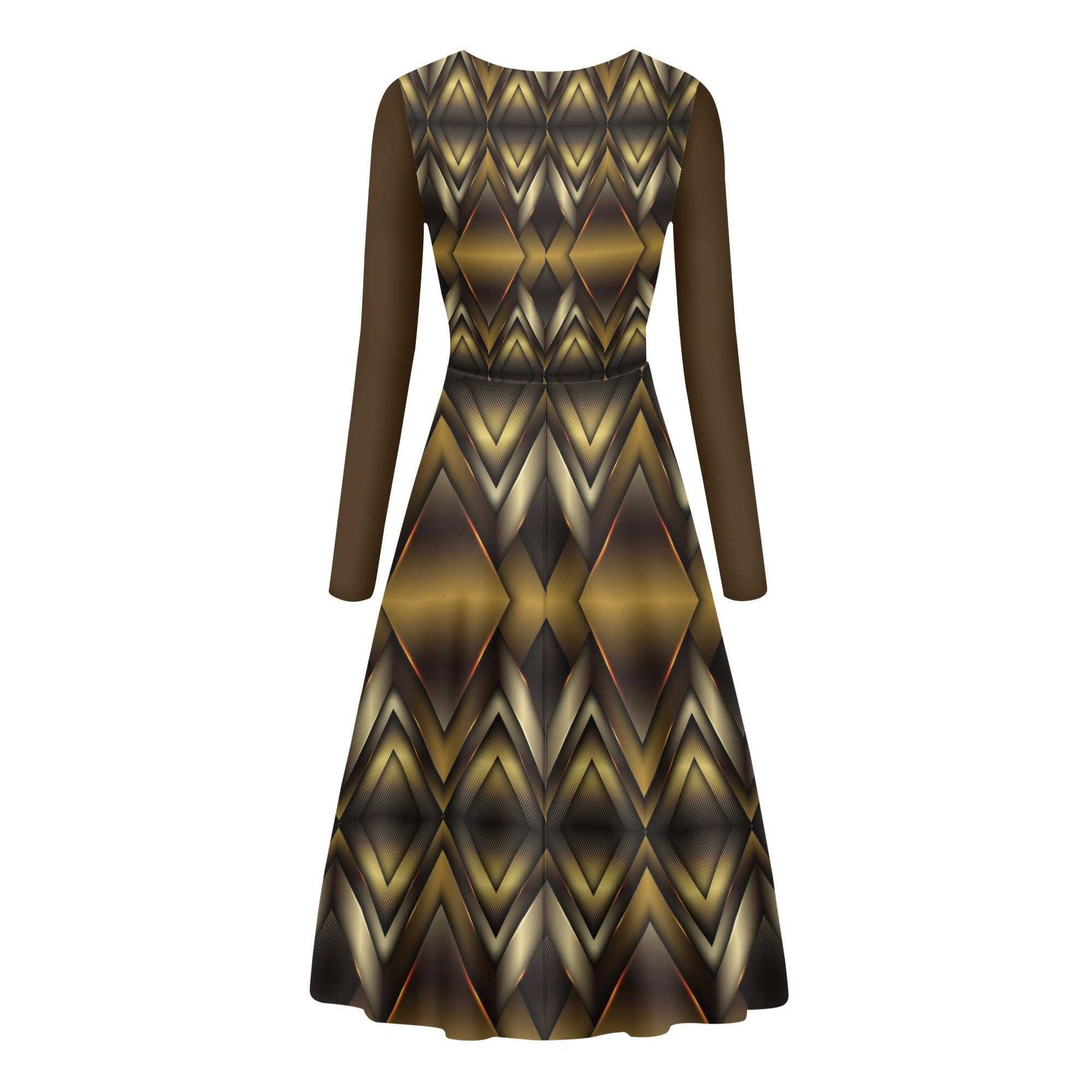 Womens Long Sleeves Flowy Long Dresses - MES...Where