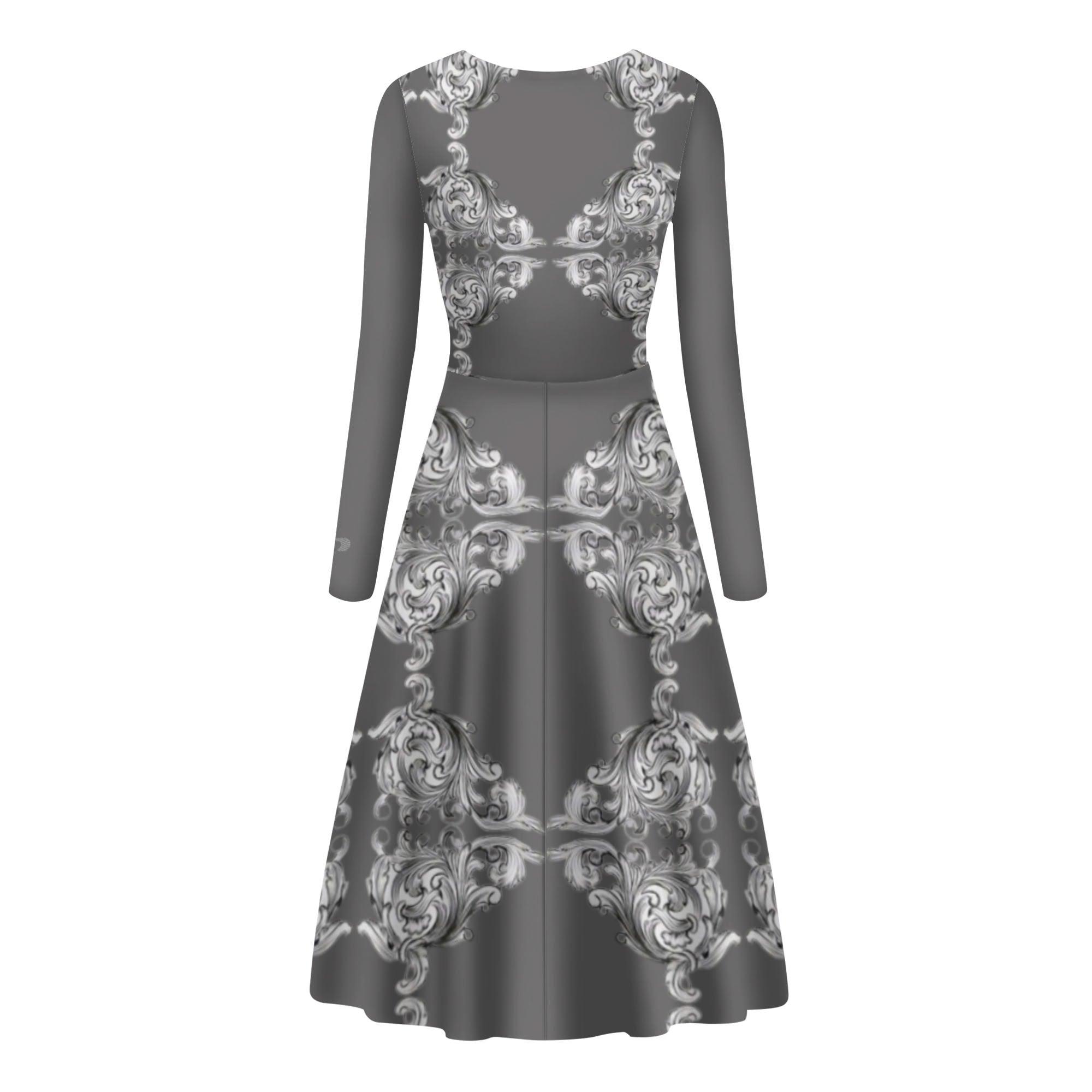 Womens Long Sleeves Flowy Long Dresses - MES...Where