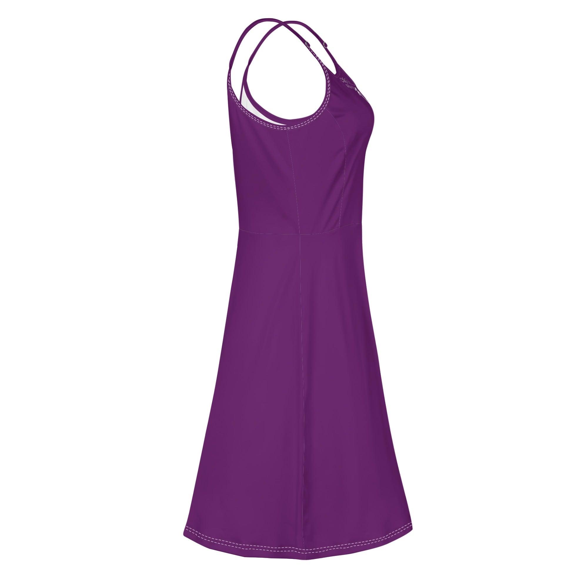 Women's Lounge Sleeveless Adjustable Spaghetti Strap Short Swing Dress - MES...Where
