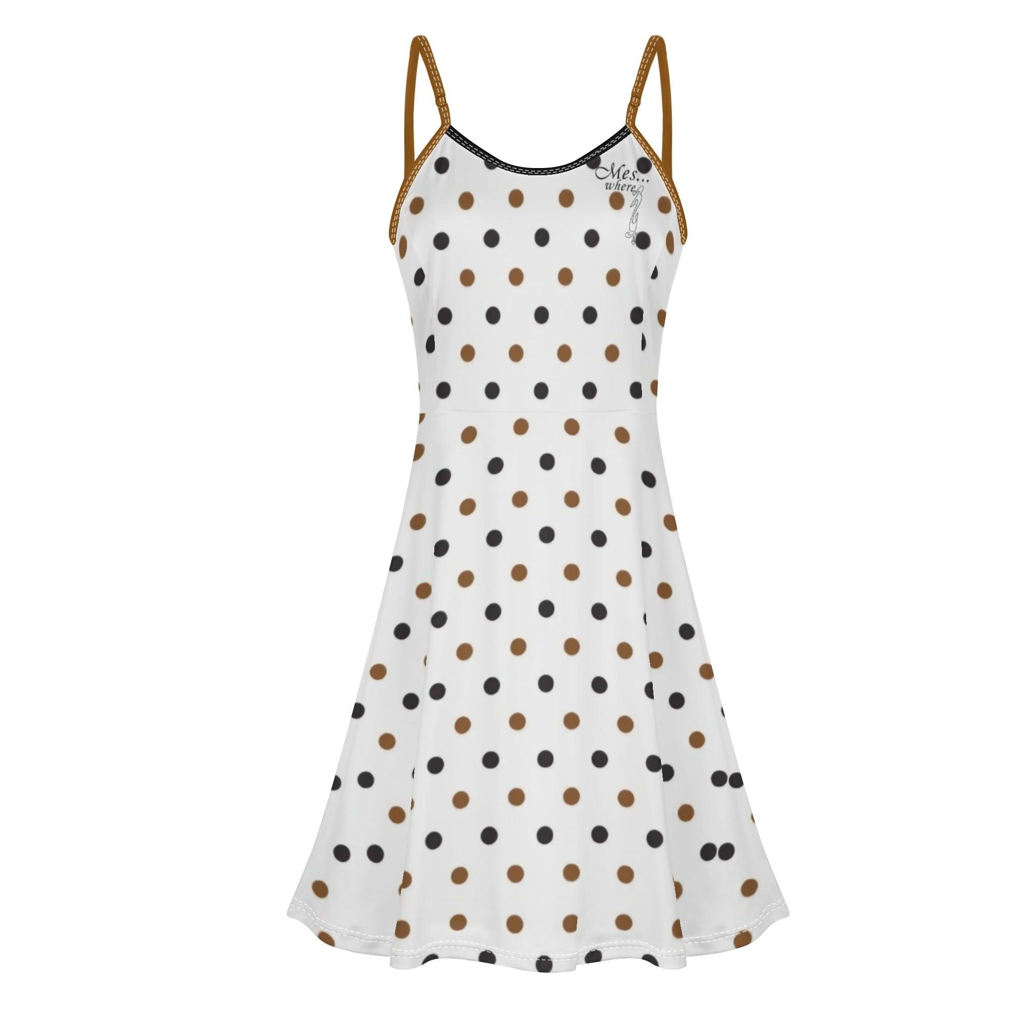 Women's Lounge Sleeveless Adjustable Spaghetti Strap Short Swing Dress - MES...Where