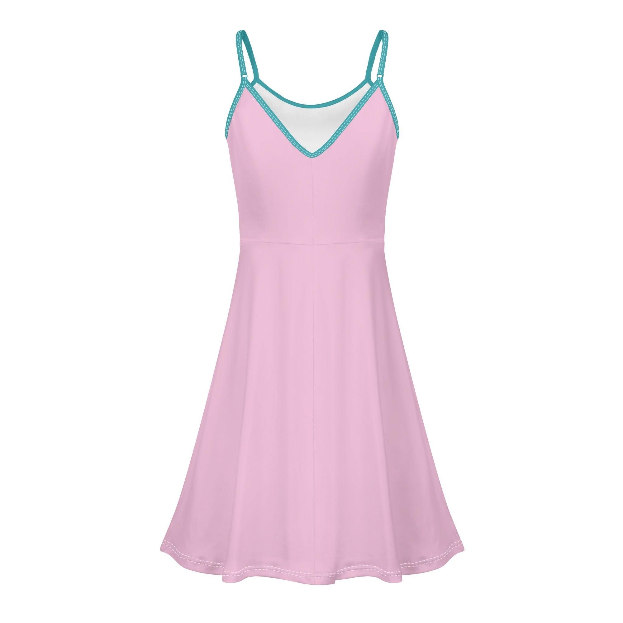 Women's Lounge Sleeveless Adjustable Spaghetti Strap Short Swing Dress - MES...Where