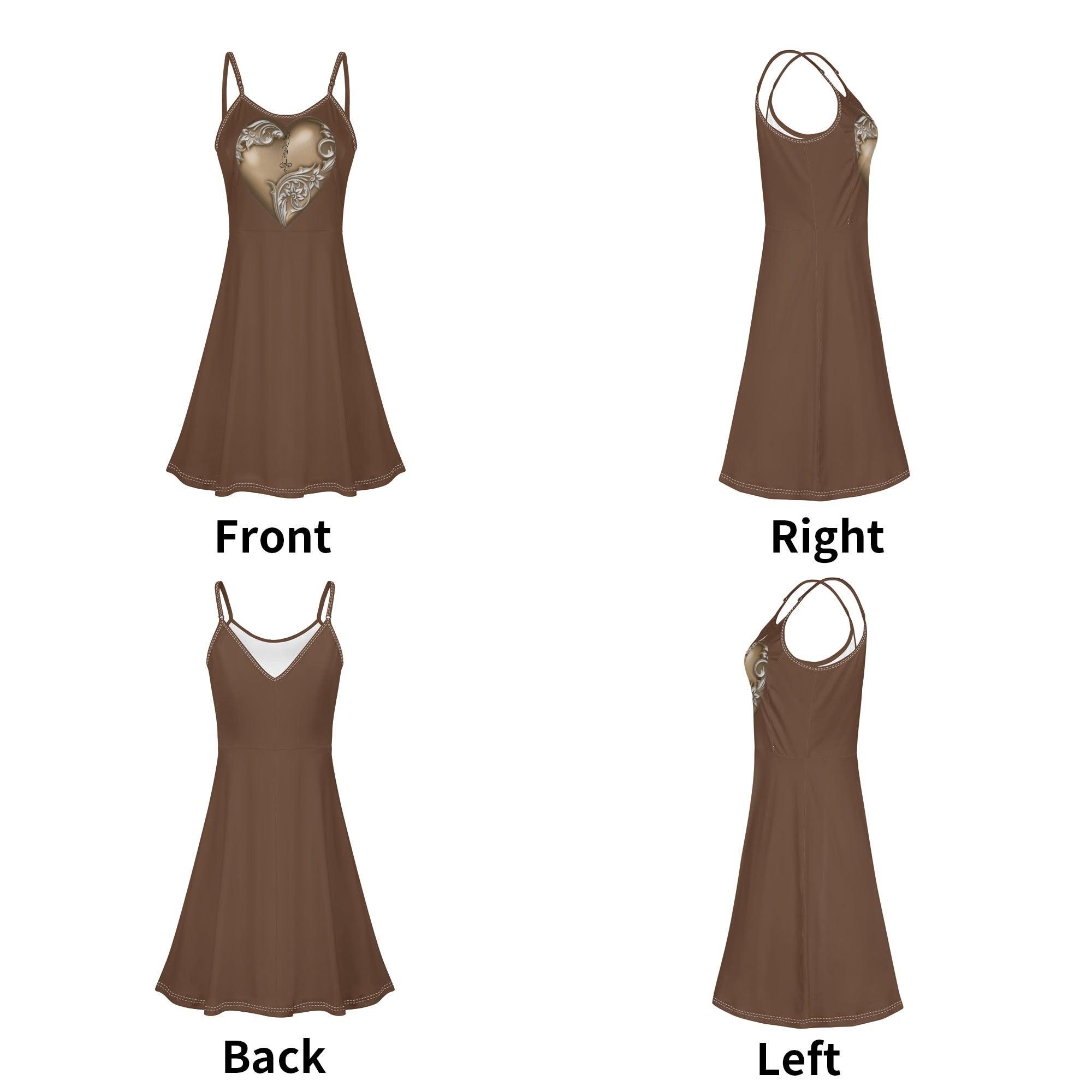 Women's Lounge Sleeveless Adjustable Spaghetti Strap Short Swing Dress - MES...Where
