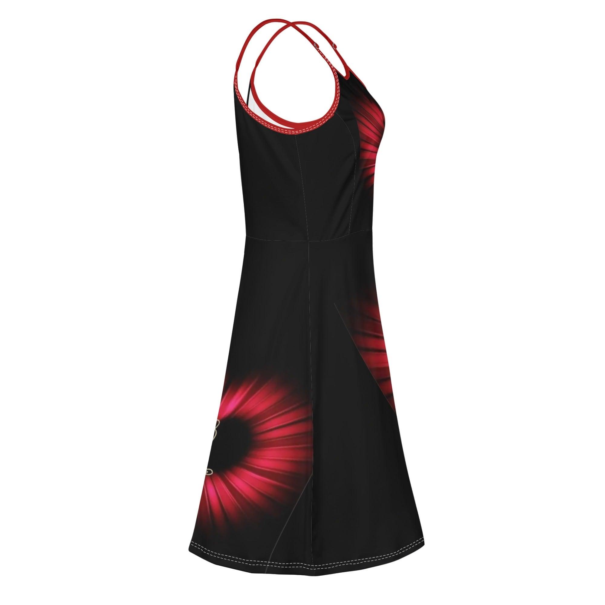 Women's Lounge Sleeveless Adjustable Spaghetti Strap Short Swing Dress - MES...Where