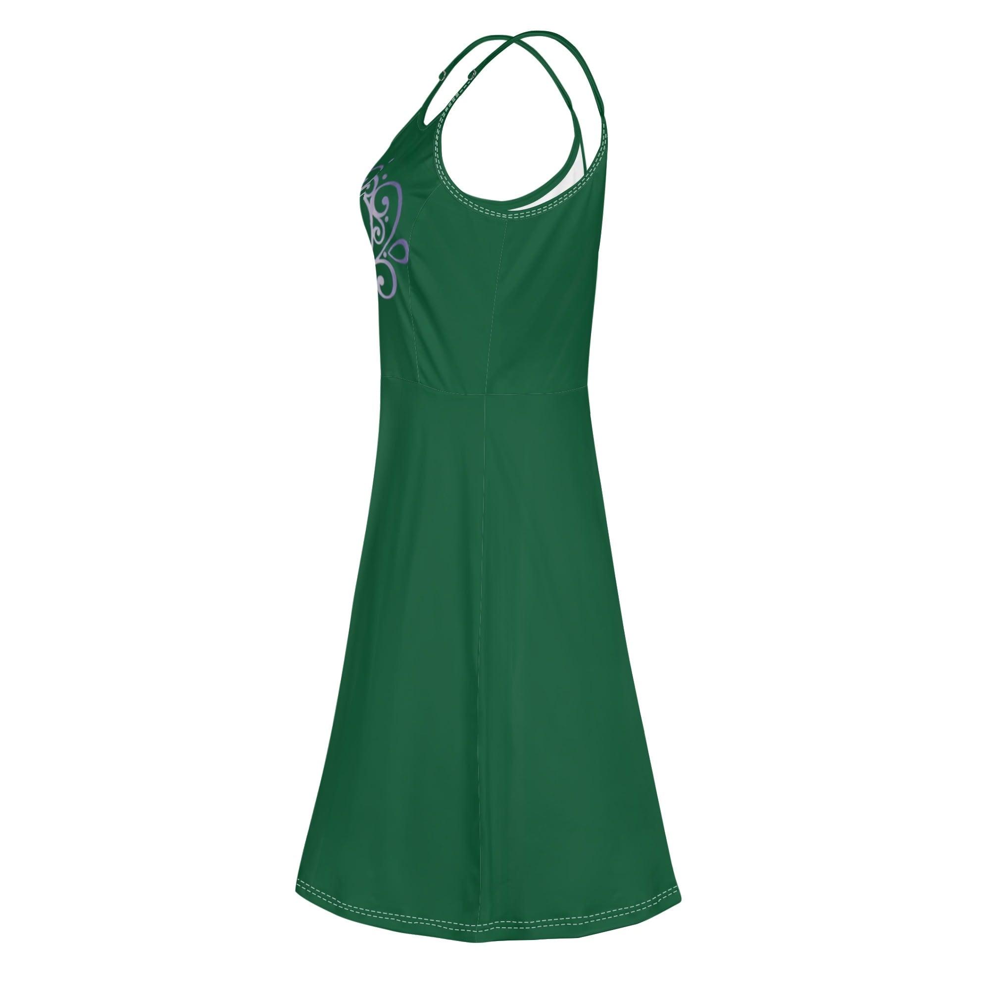 Women's Lounge Sleeveless Adjustable Spaghetti Strap Short Swing Dress - MES...Where