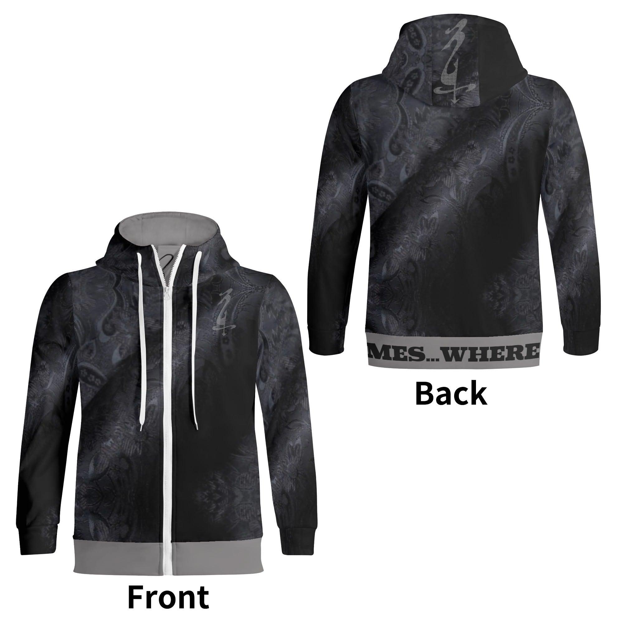 Unisex Men's/Women's Print All Over Full Zip Turtleneck Hoodie Streetwear - MES...Where