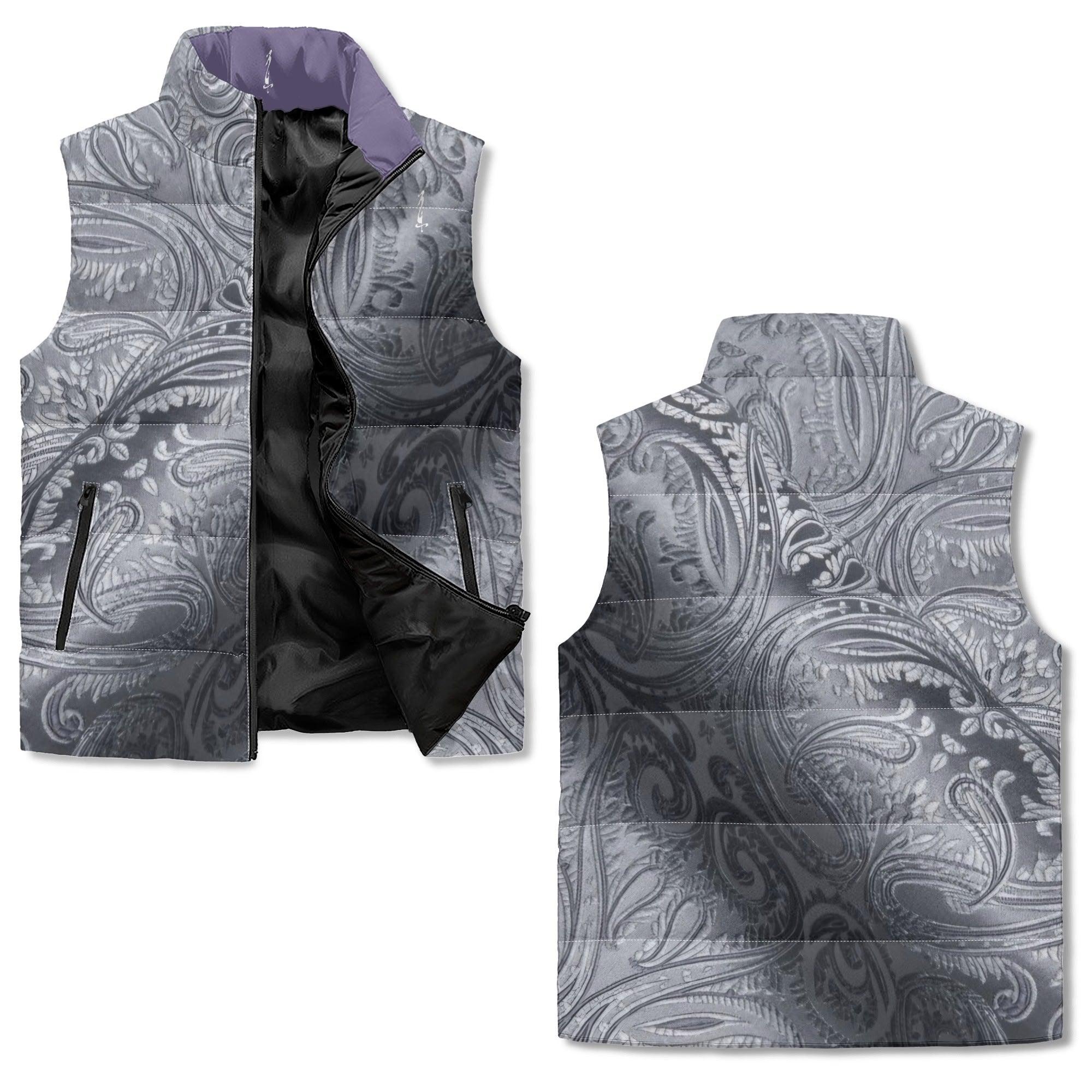 Women's Unisex Lightweight All Over Printing Stand Collar Zip Up Puffer Vest - MES...Where