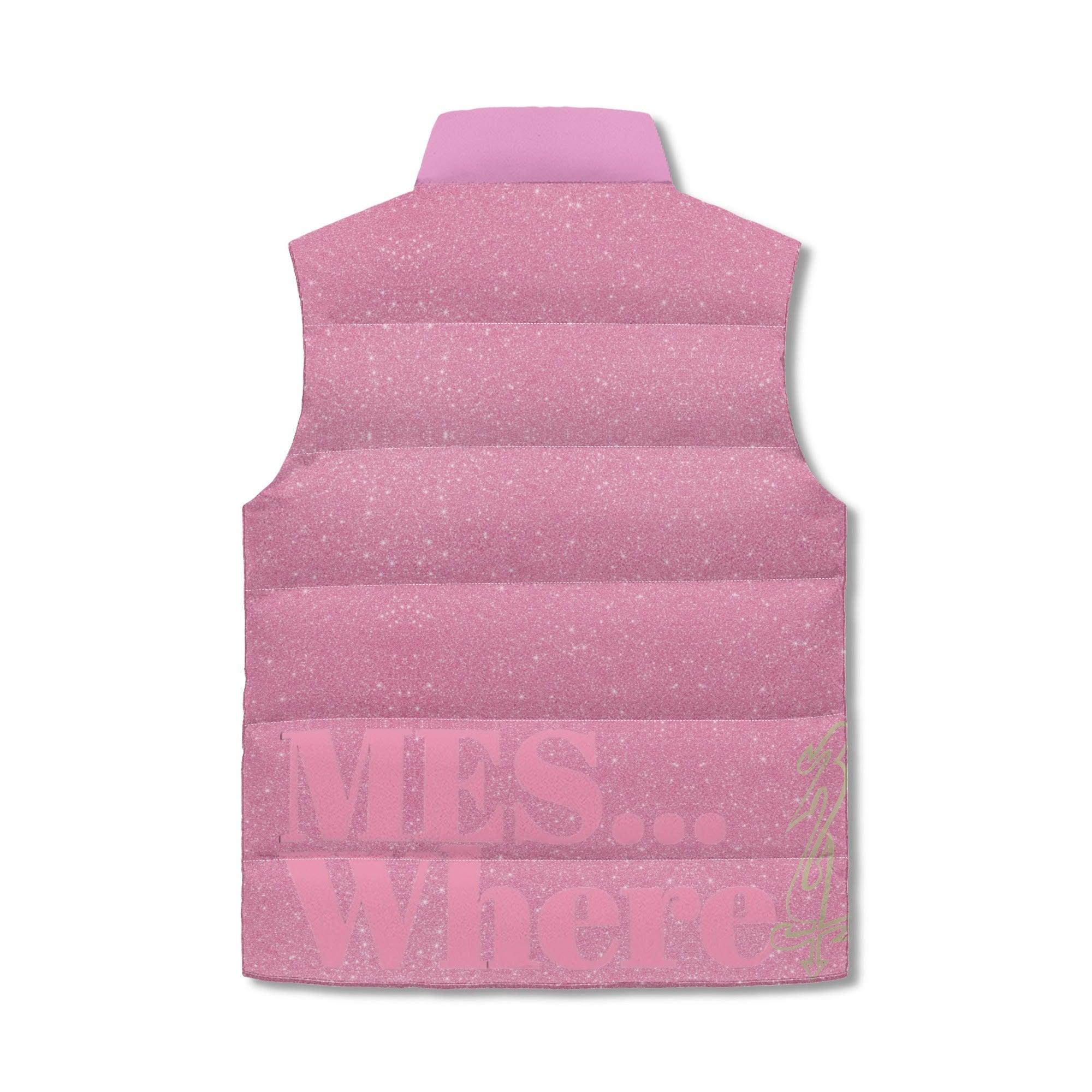 Women's Unisex Lightweight All Over Printing Stand Collar Zip Up Puffer Vest - MES...Where