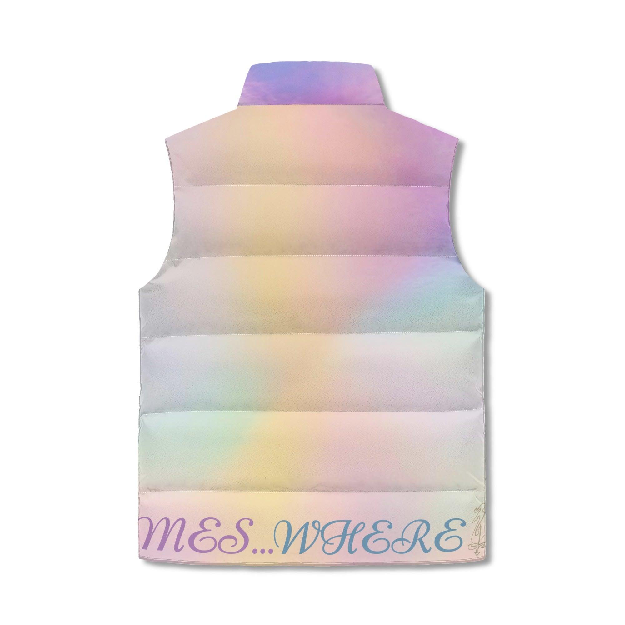 Women's Unisex Lightweight All Over Printing Stand Collar Zip Up Puffer Vest - MES...Where