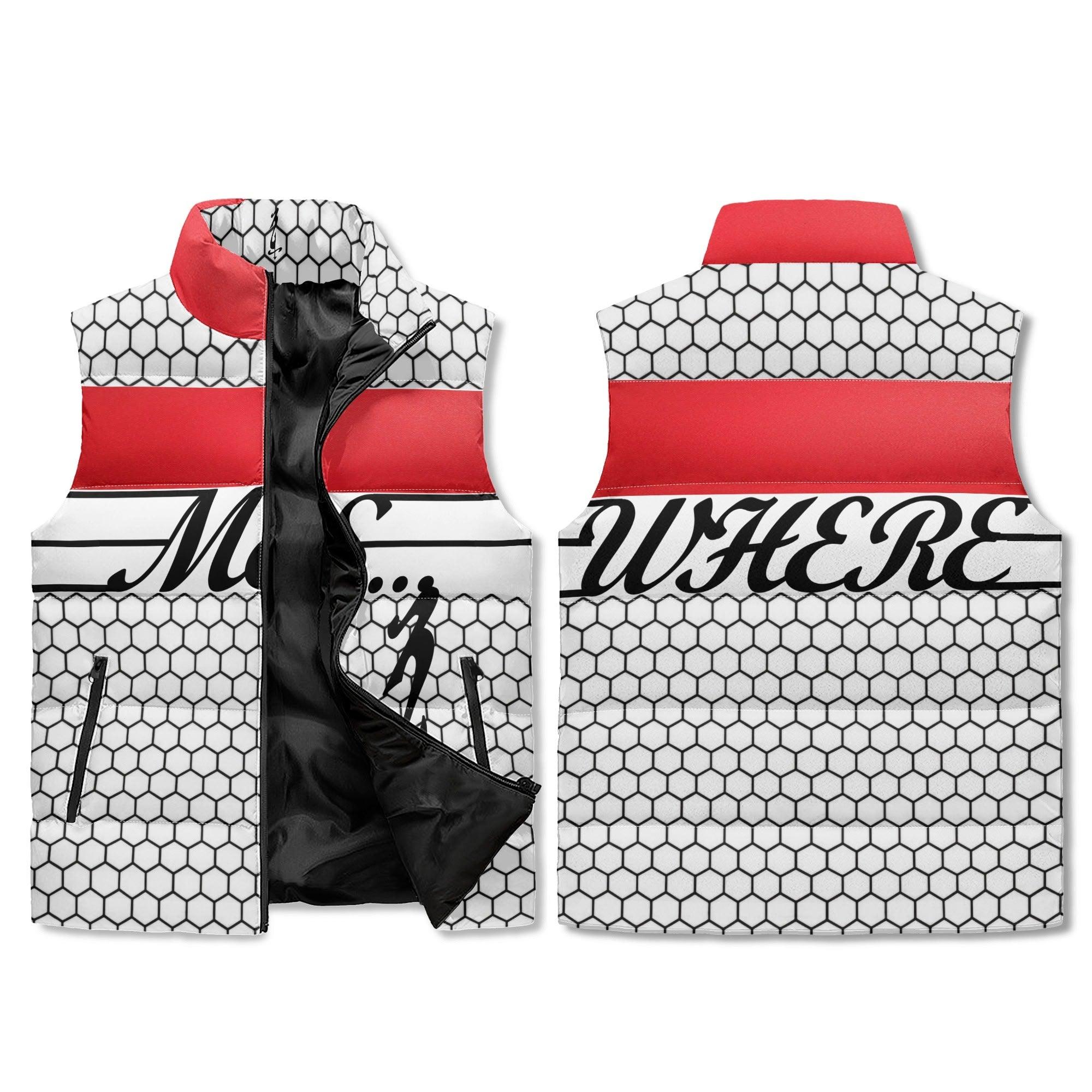 Men's Unisex Lightweight All Over Printing Stand Collar Zip Up Puffer Vest - MES...Where