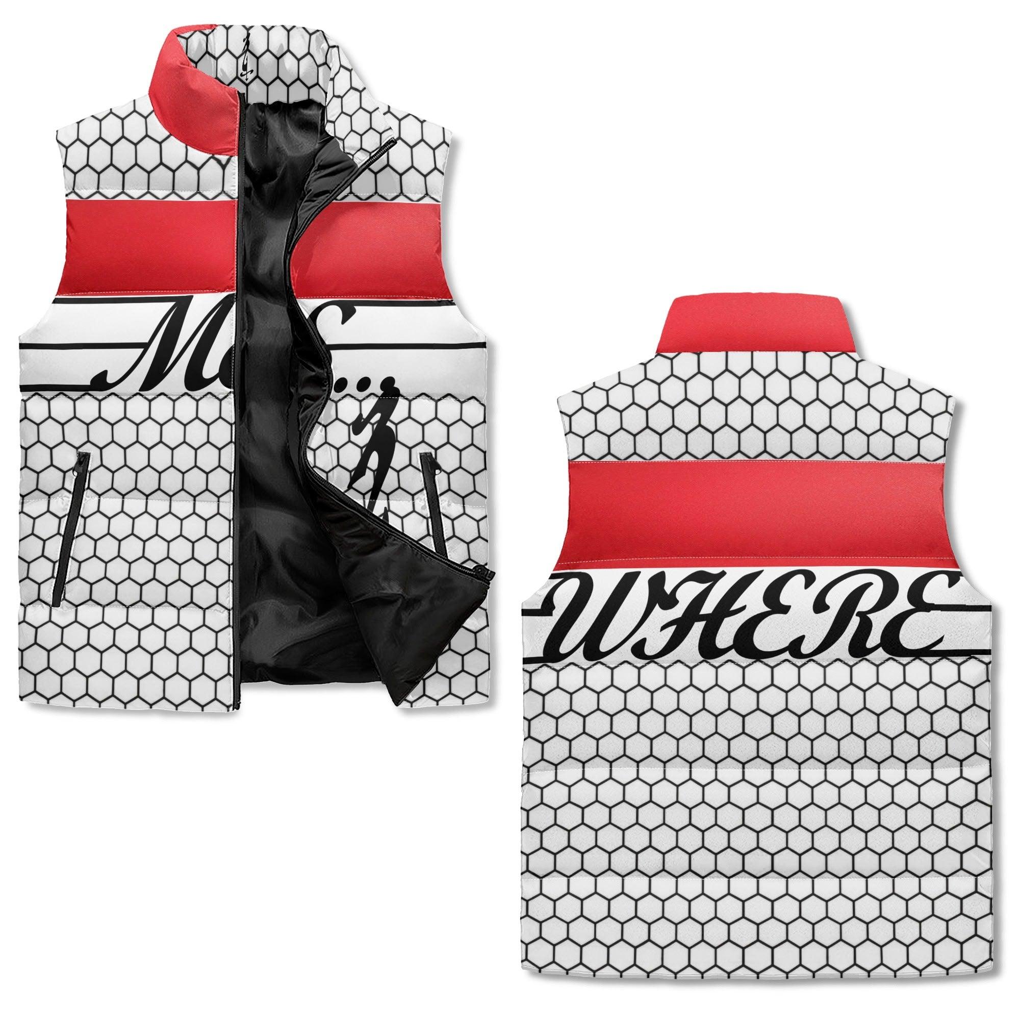 Men's Unisex Lightweight All Over Printing Stand Collar Zip Up Puffer Vest - MES...Where