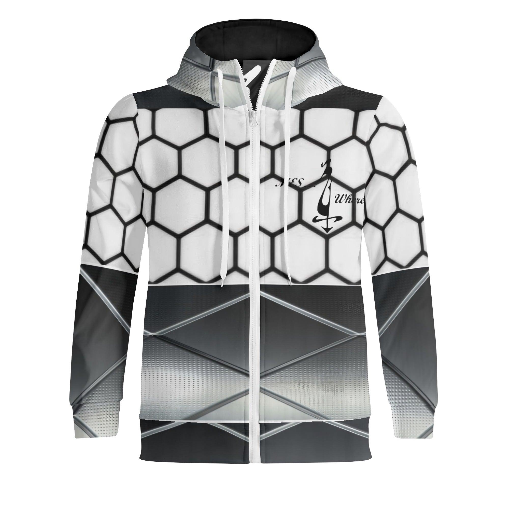 Men's Full Zipper Turtleneck Hoodie Streetwear - MES...Where