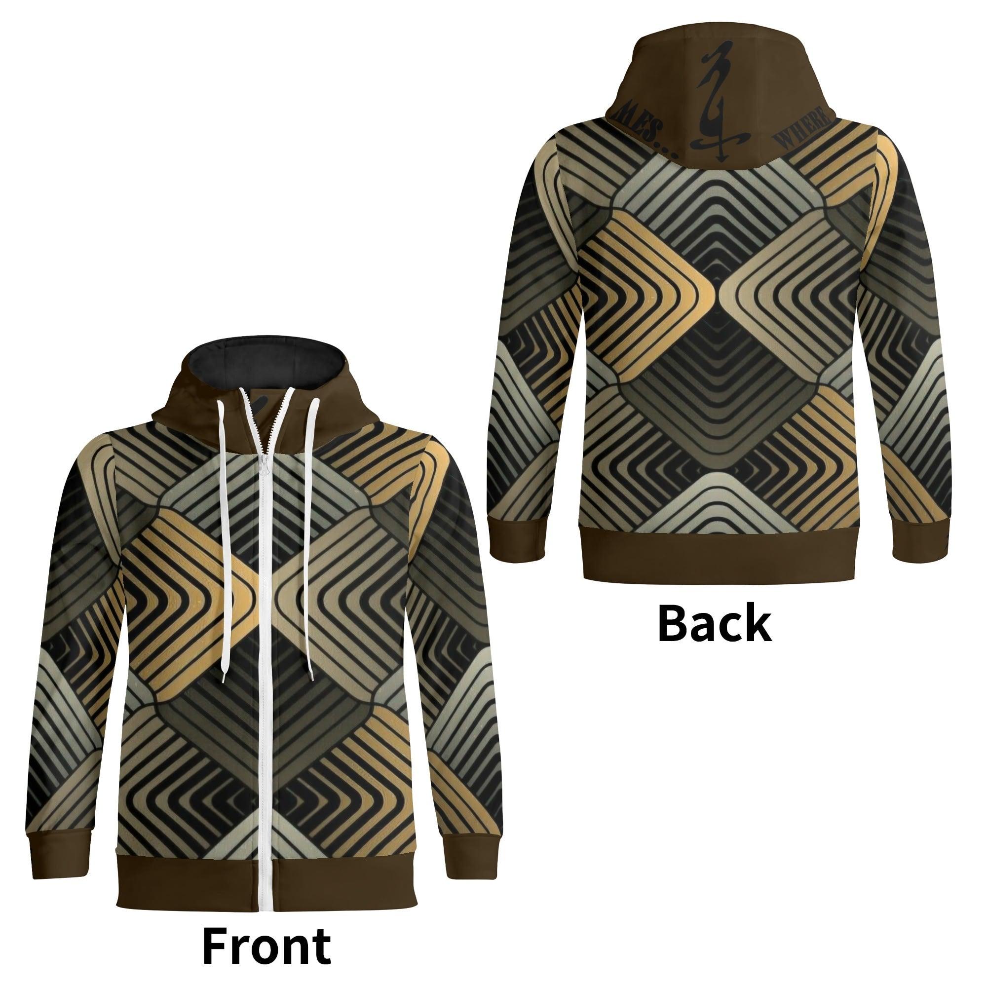 Men's Full Zip Turtleneck Hoodies Streetwear - MES...Where