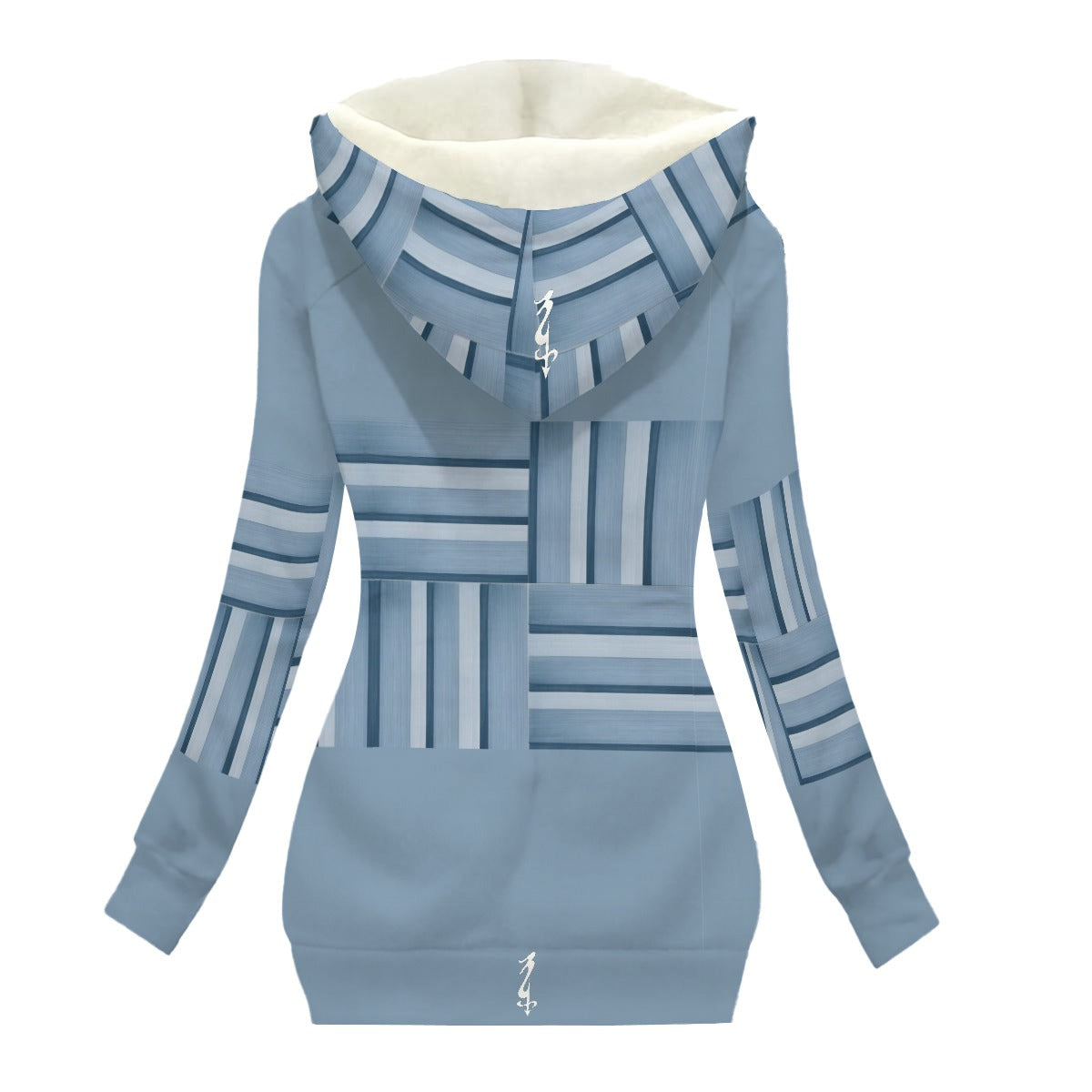 All-Over Print Women's Long Jacket With Fleece Lining