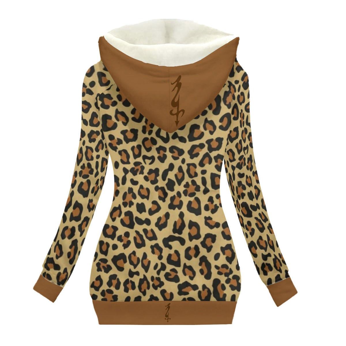 All-Over Print Women's Long Jacket With Fleece Lining