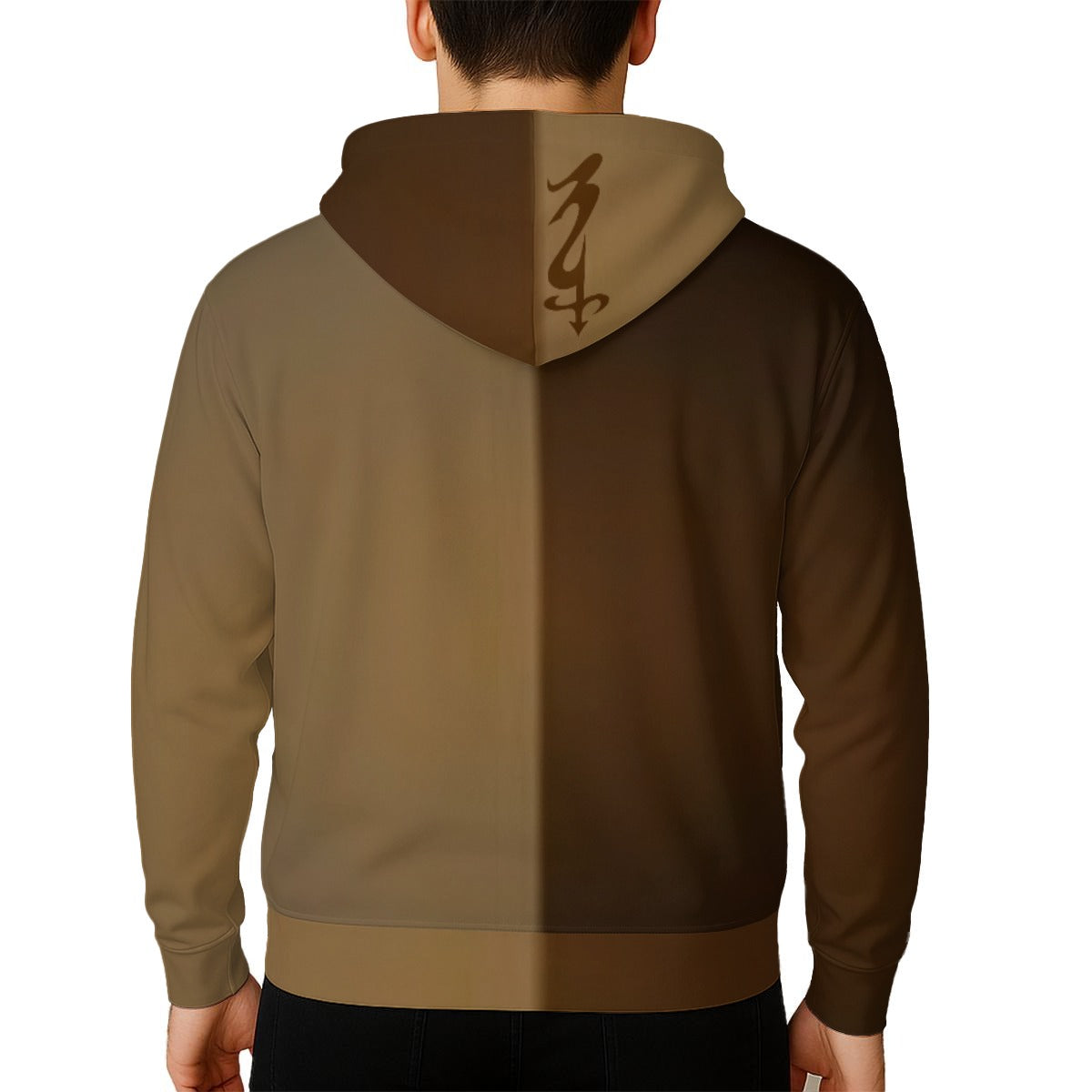 All-Over Print Zip Up Hoodie With Pocket