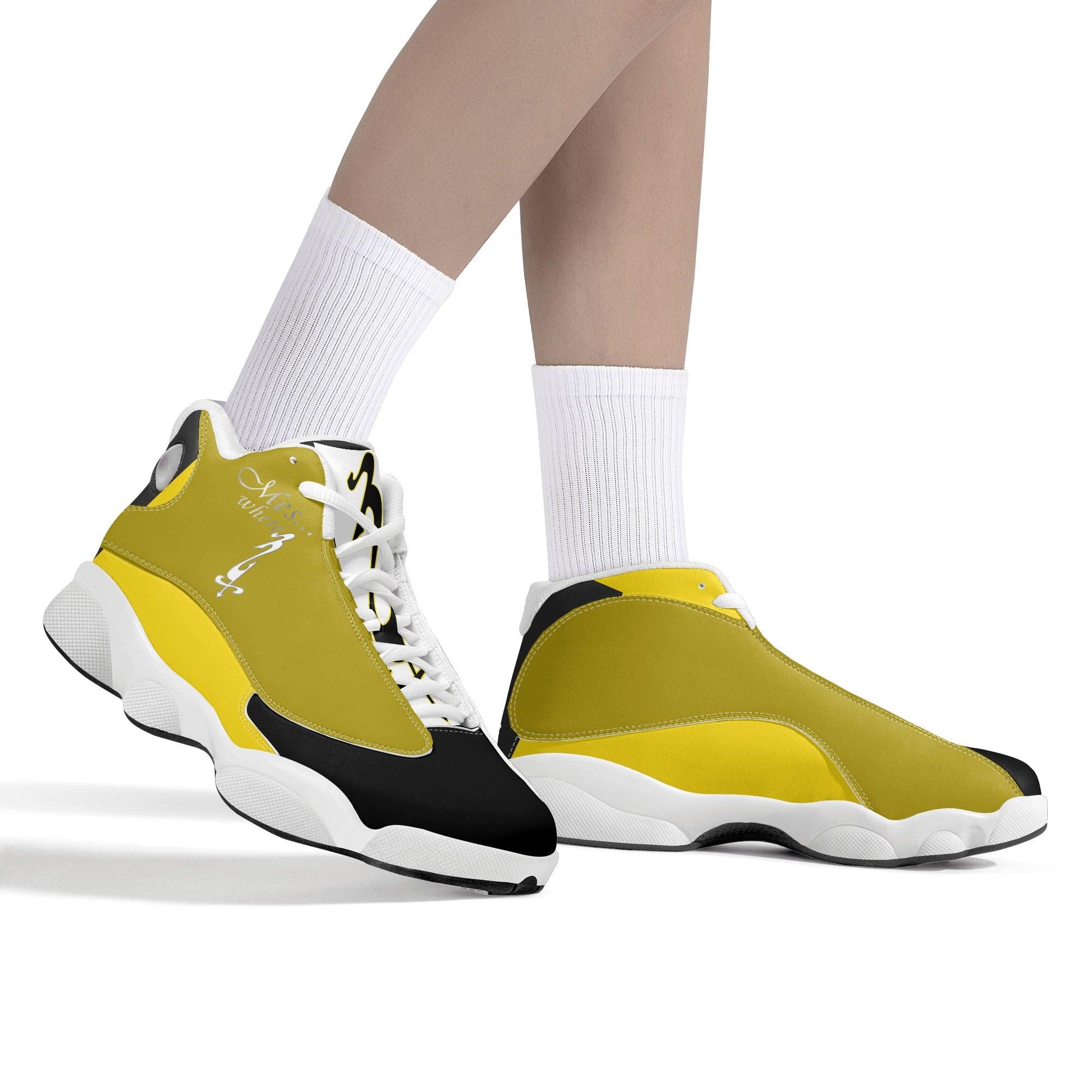 MES...Where (24K) Women's White Soles Basketball Shoes - MES...Where