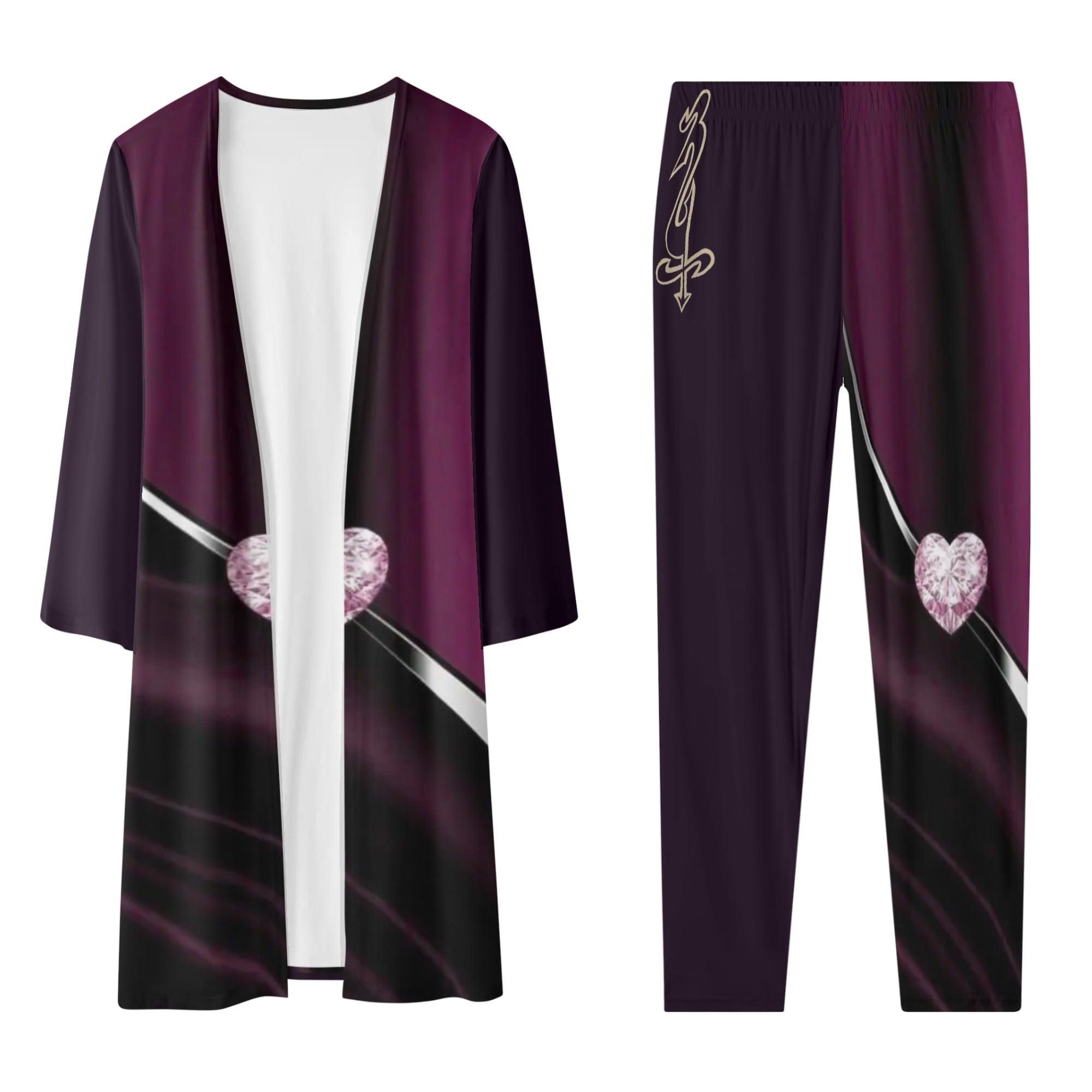 Women's Long Sleeve Cardigan and Leggings 2pcs - MES...Where
