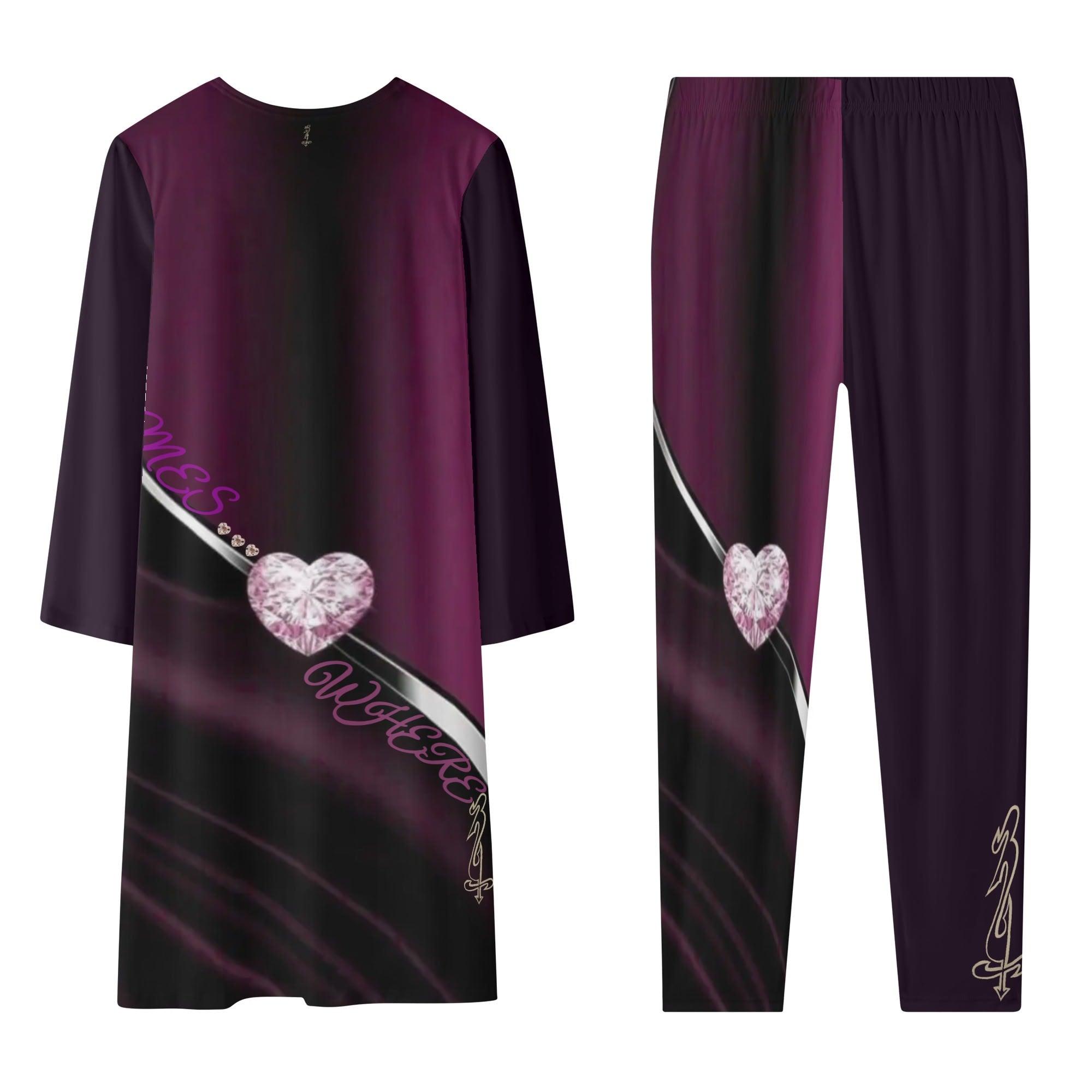 Women's Long Sleeve Cardigan and Leggings 2pcs - MES...Where