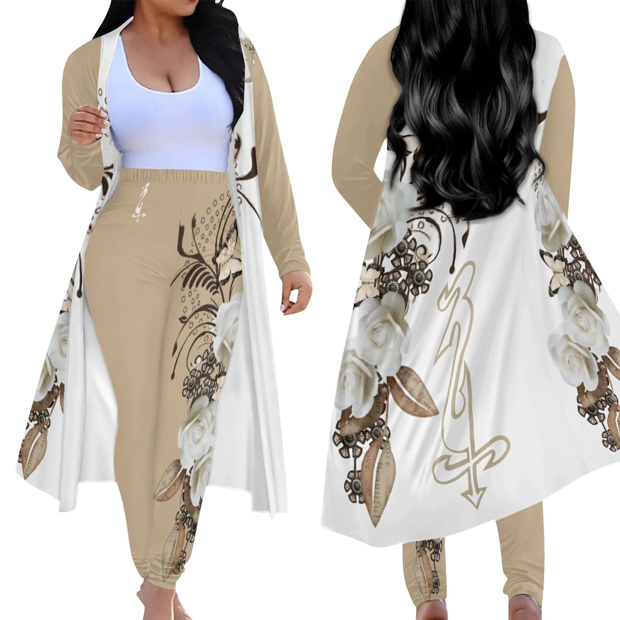 Women's Long Sleeve Cardigan and Leggings 2pcs - MES...Where
