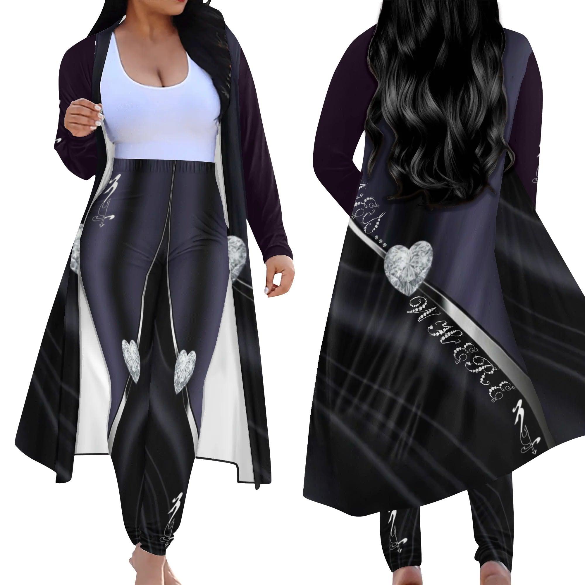 Women's Long Sleeve Cardigan and Leggings 2pcs - MES...Where