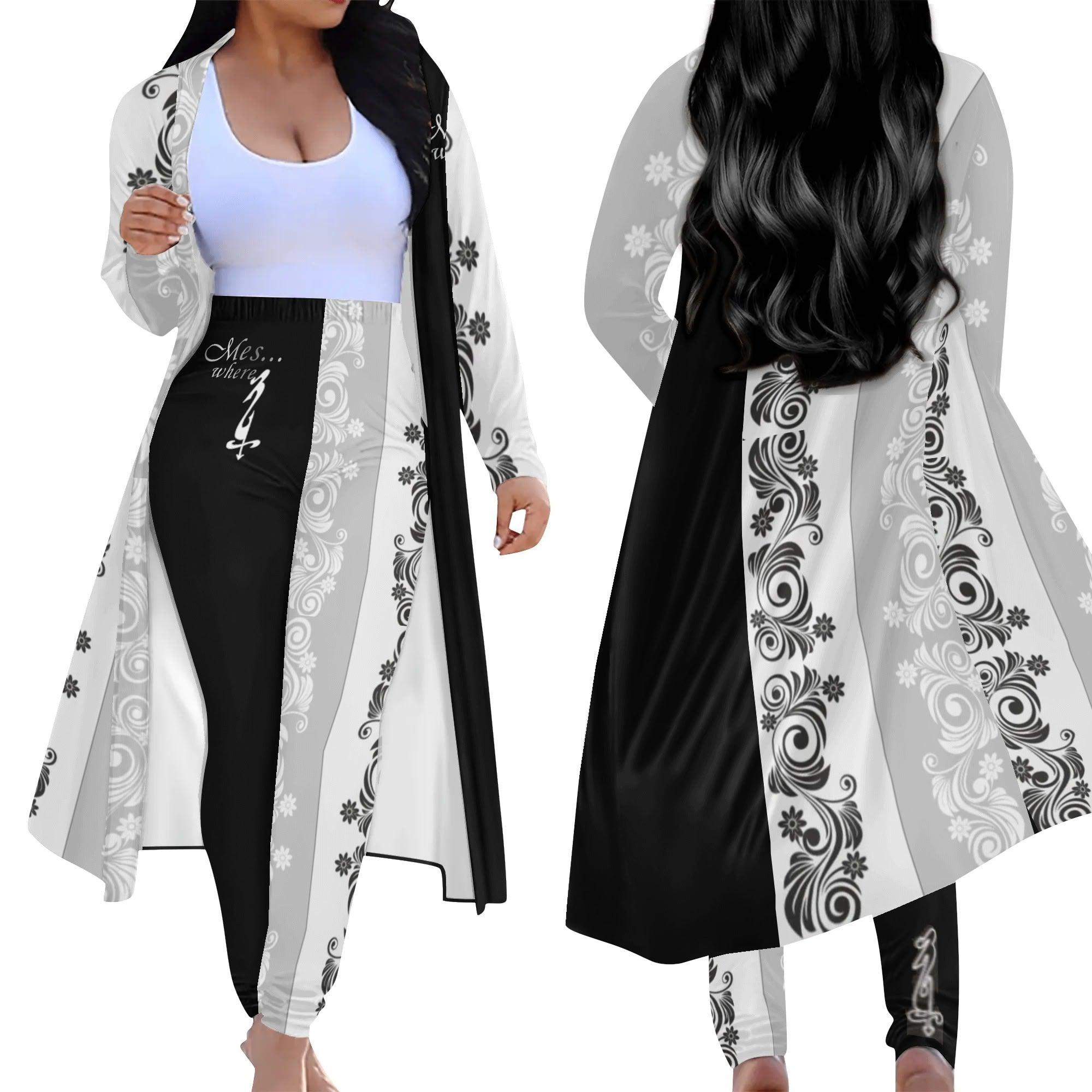 Women's Long Sleeve Cardigan and Leggings 2pcs - MES...Where