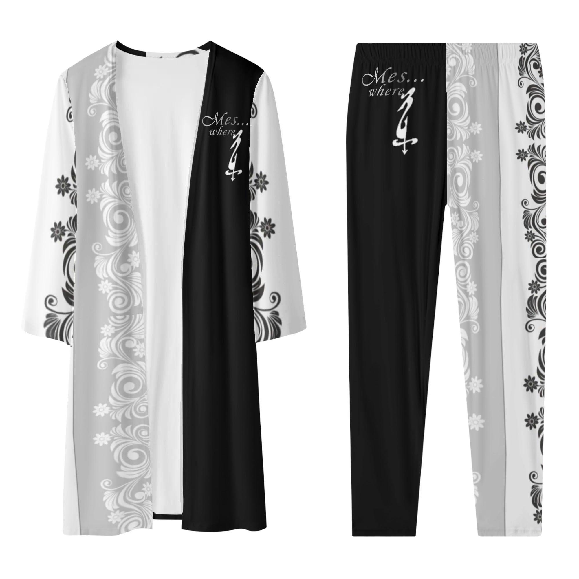 Women's Long Sleeve Cardigan and Leggings 2pcs - MES...Where