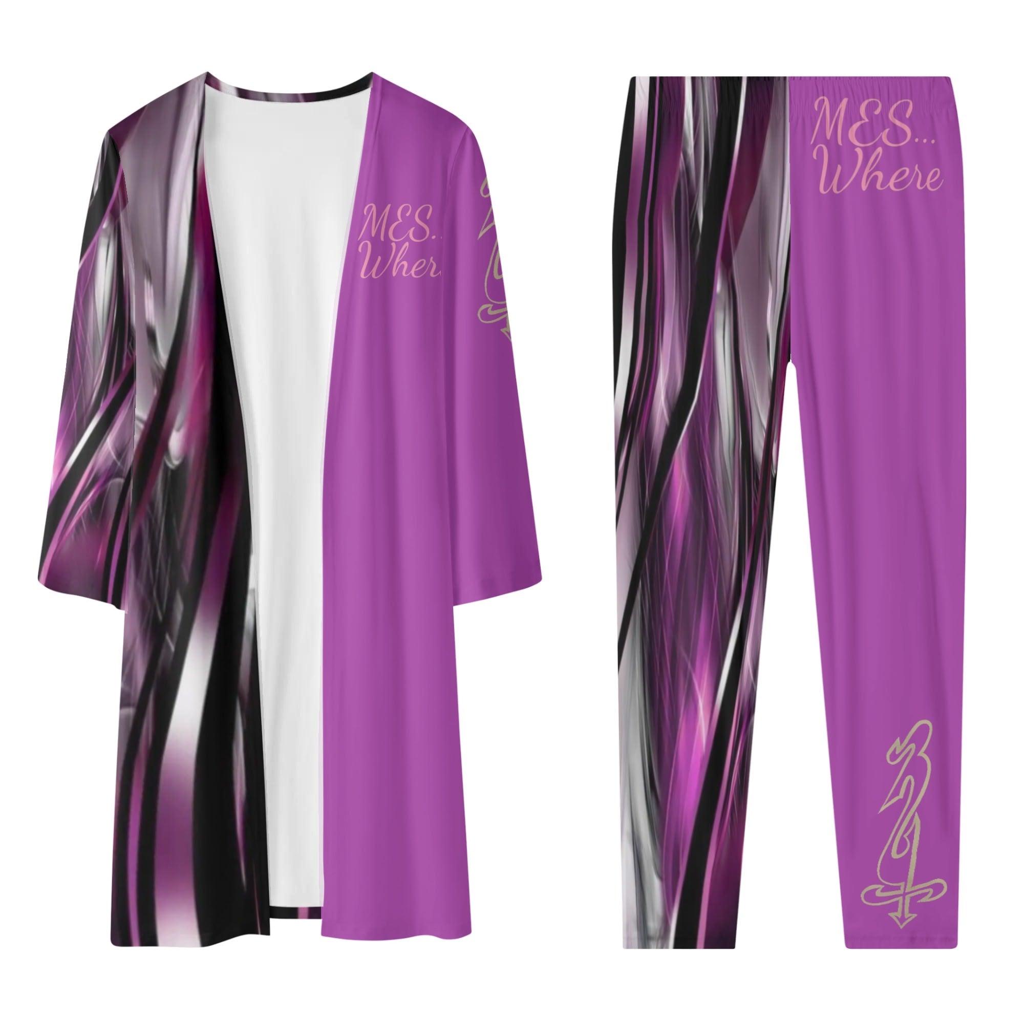 Women's Long Sleeve Cardigan and Leggings 2pcs - MES...Where