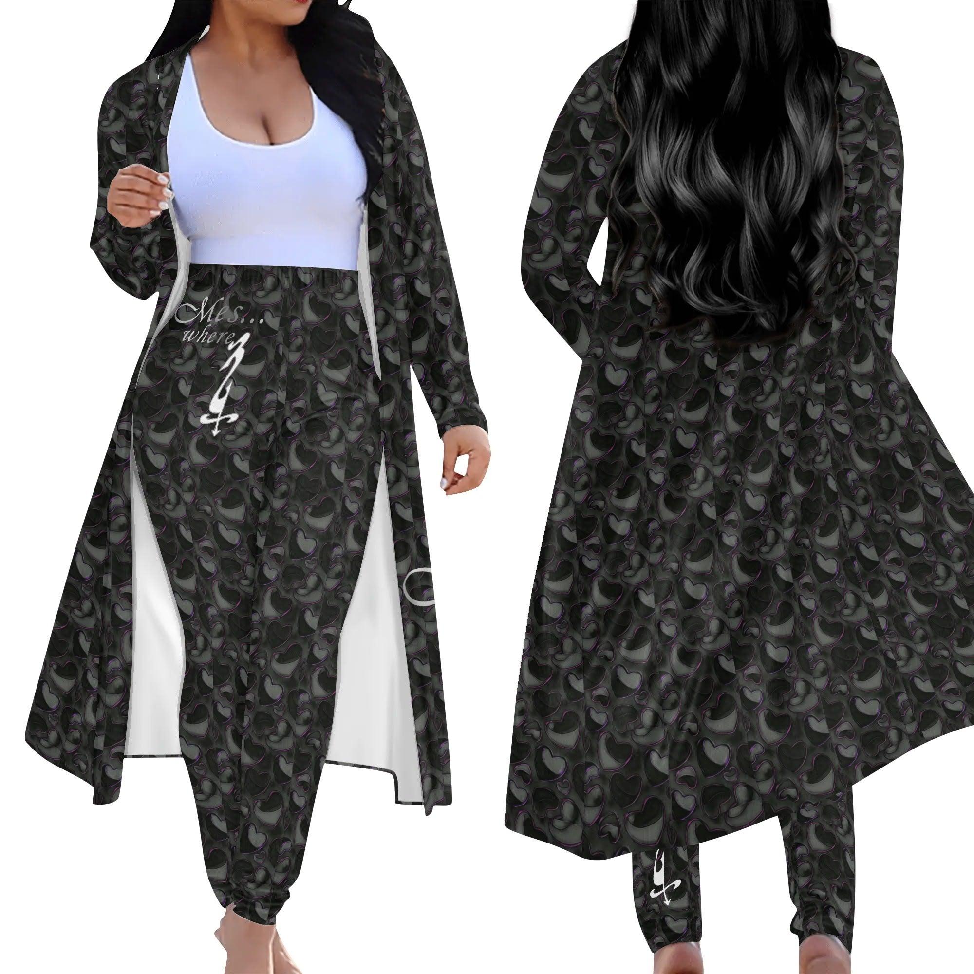 Women's Long Sleeve Cardigan and Leggings 2pcs - MES...Where