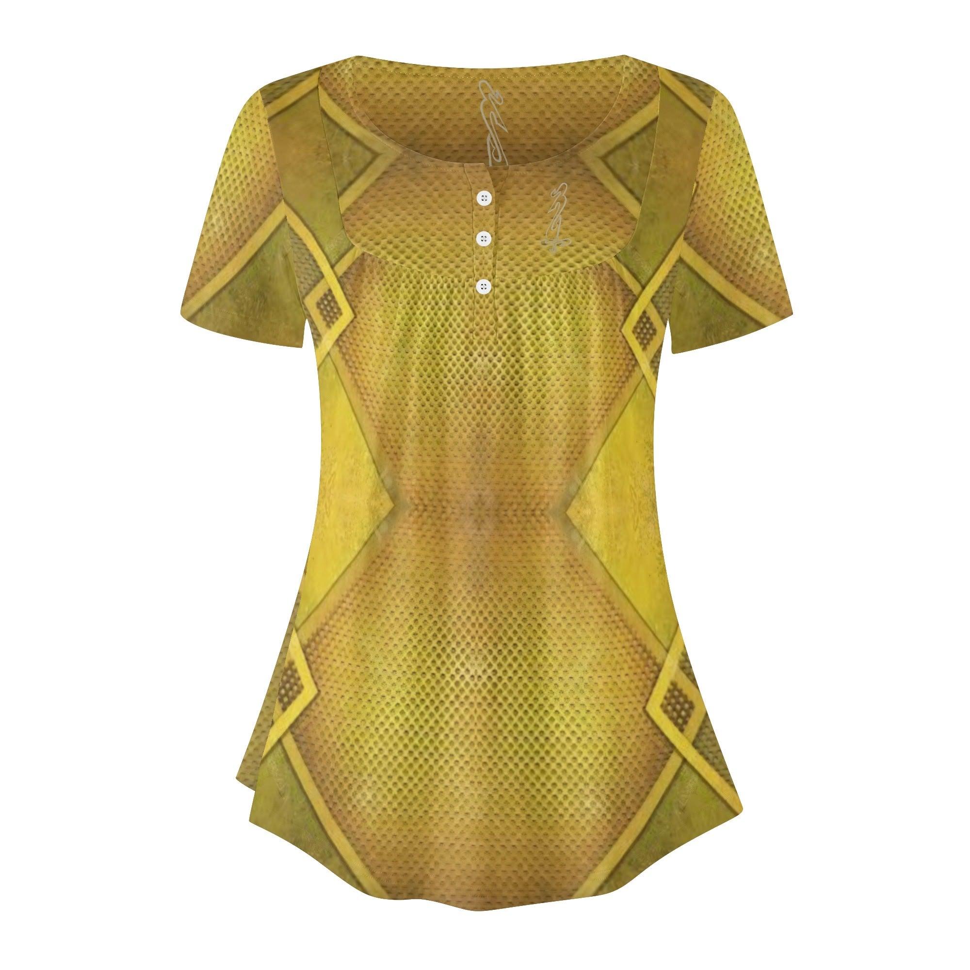 Womens Scoop Neck Short sleeve Loose Blouse - MES...Where