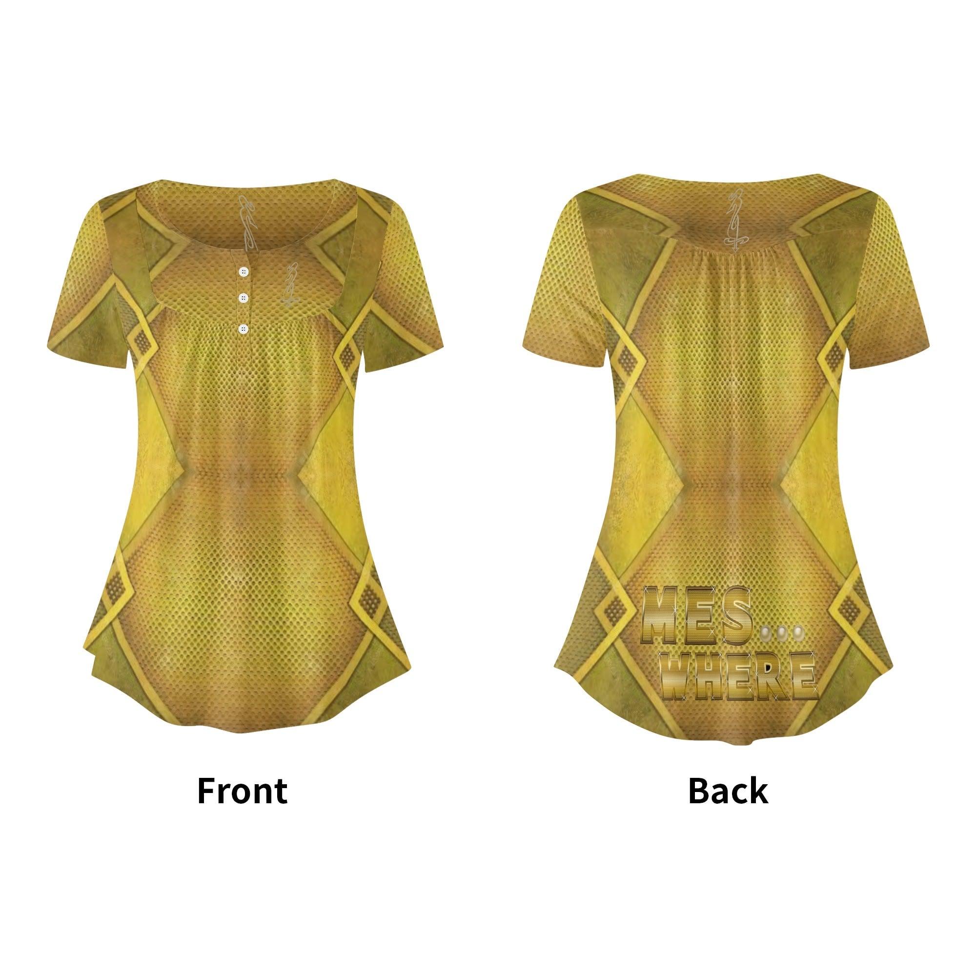 Womens Scoop Neck Short sleeve Loose Blouse - MES...Where