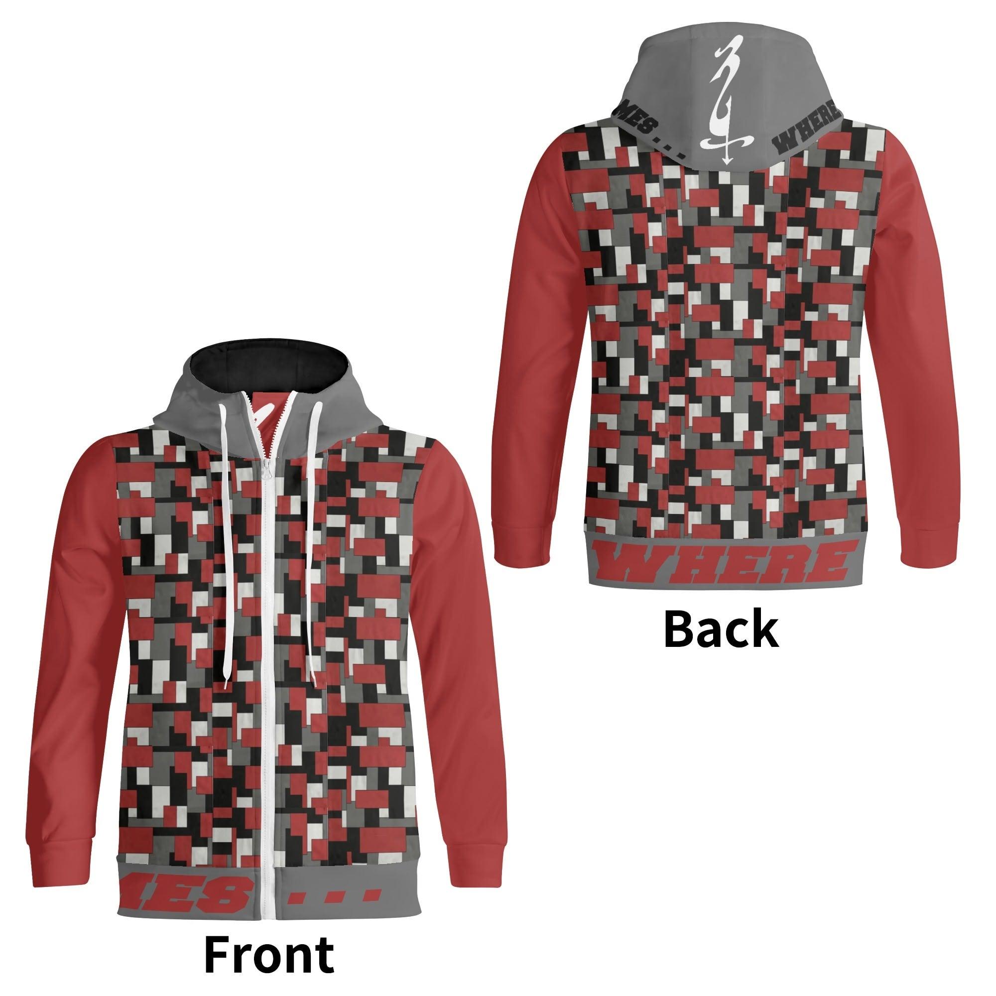 Men's Adult Full Zip Turtleneck Hoodie Streetwear - MES...Where