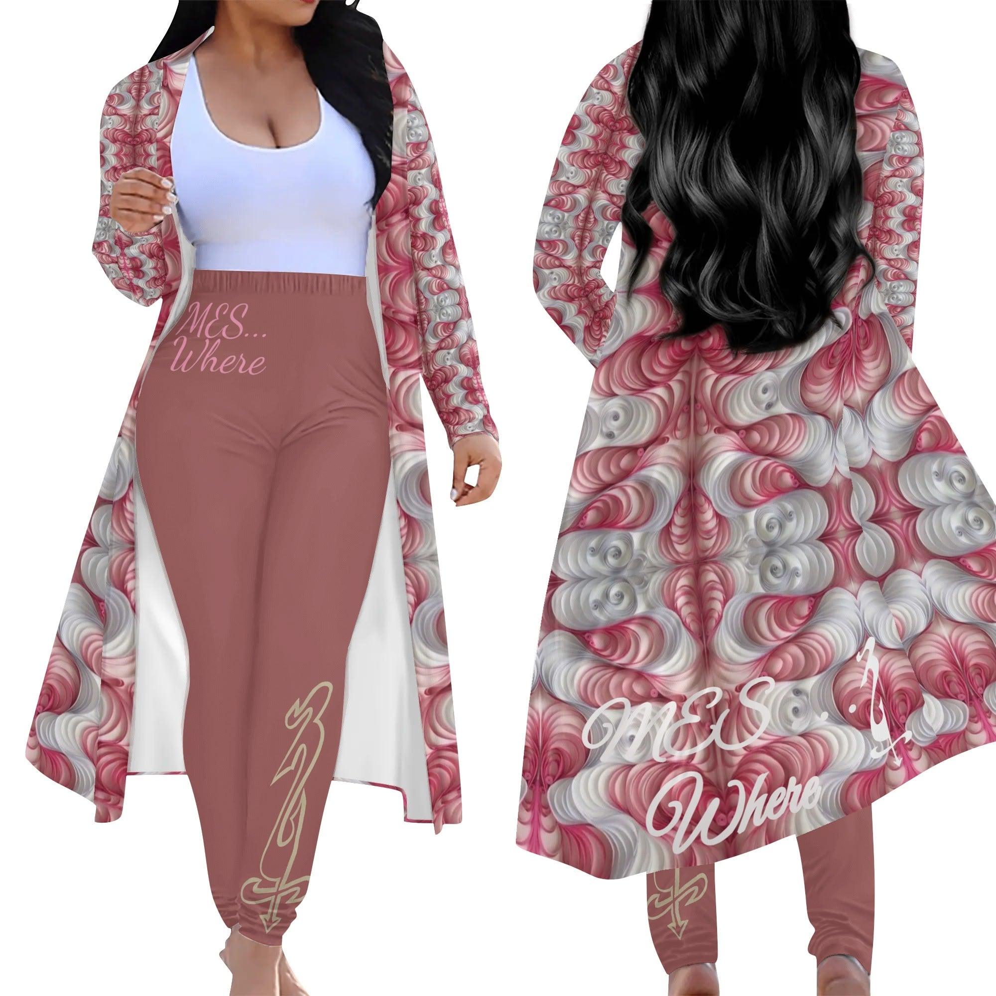 Women's Long Sleeve Cardigan and Leggings 2pcs - MES...Where