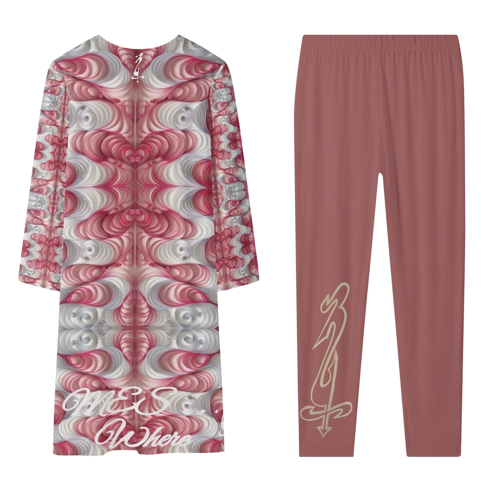 Women's Long Sleeve Cardigan and Leggings 2pcs - MES...Where