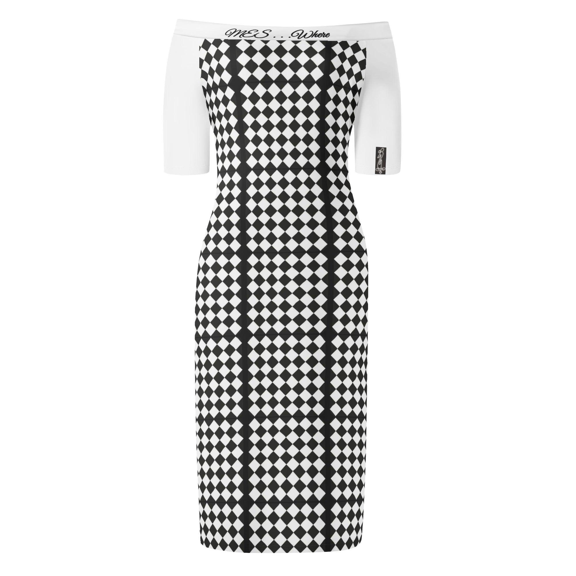 Women's Off The Shoulder Office/Evening Dress - MES...Where