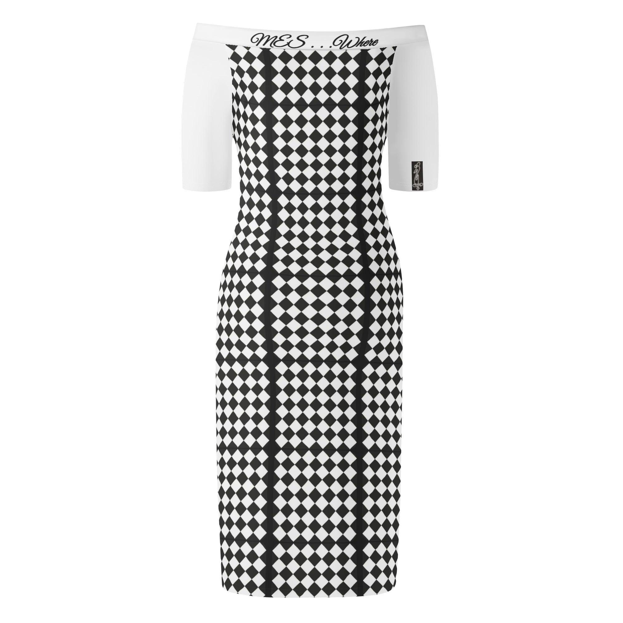 Women's Off The Shoulder Office/Evening Dress - MES...Where