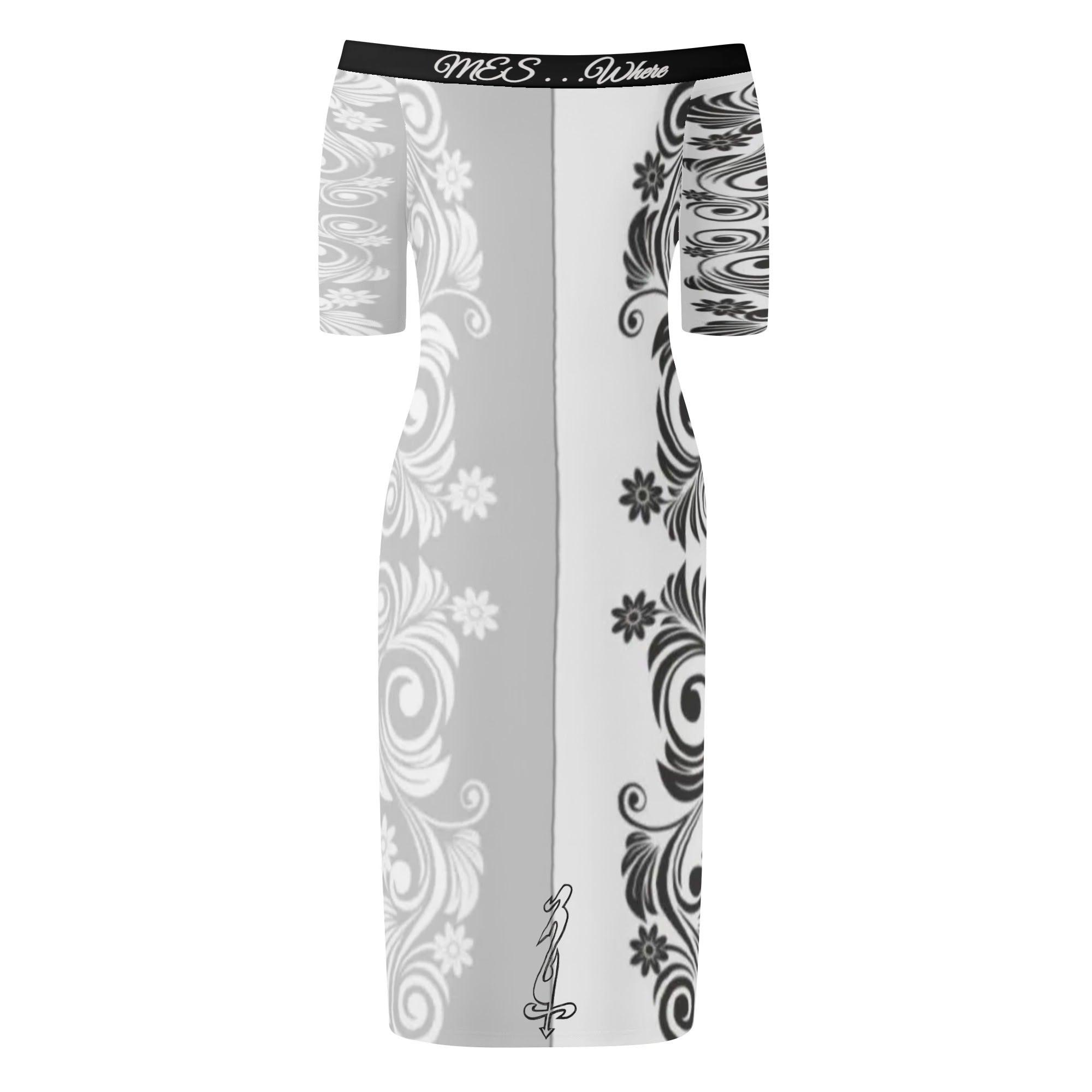 Women's Off The Shoulder Office/Evening Dress - MES...Where