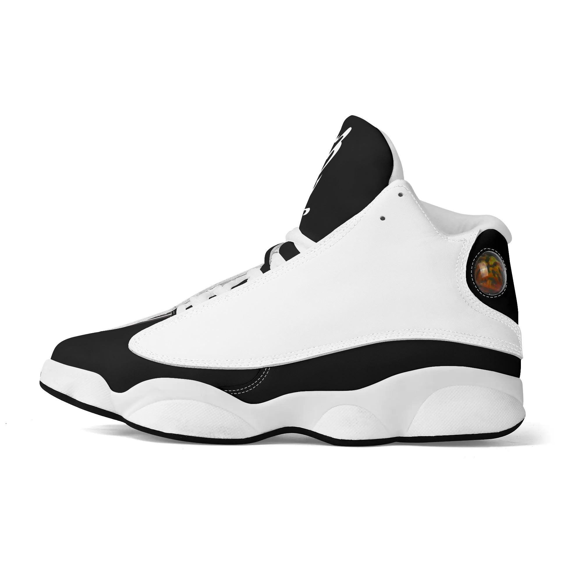Men's Shoes White Black Outsole PU Leather Basketball Shoe - MES...Where