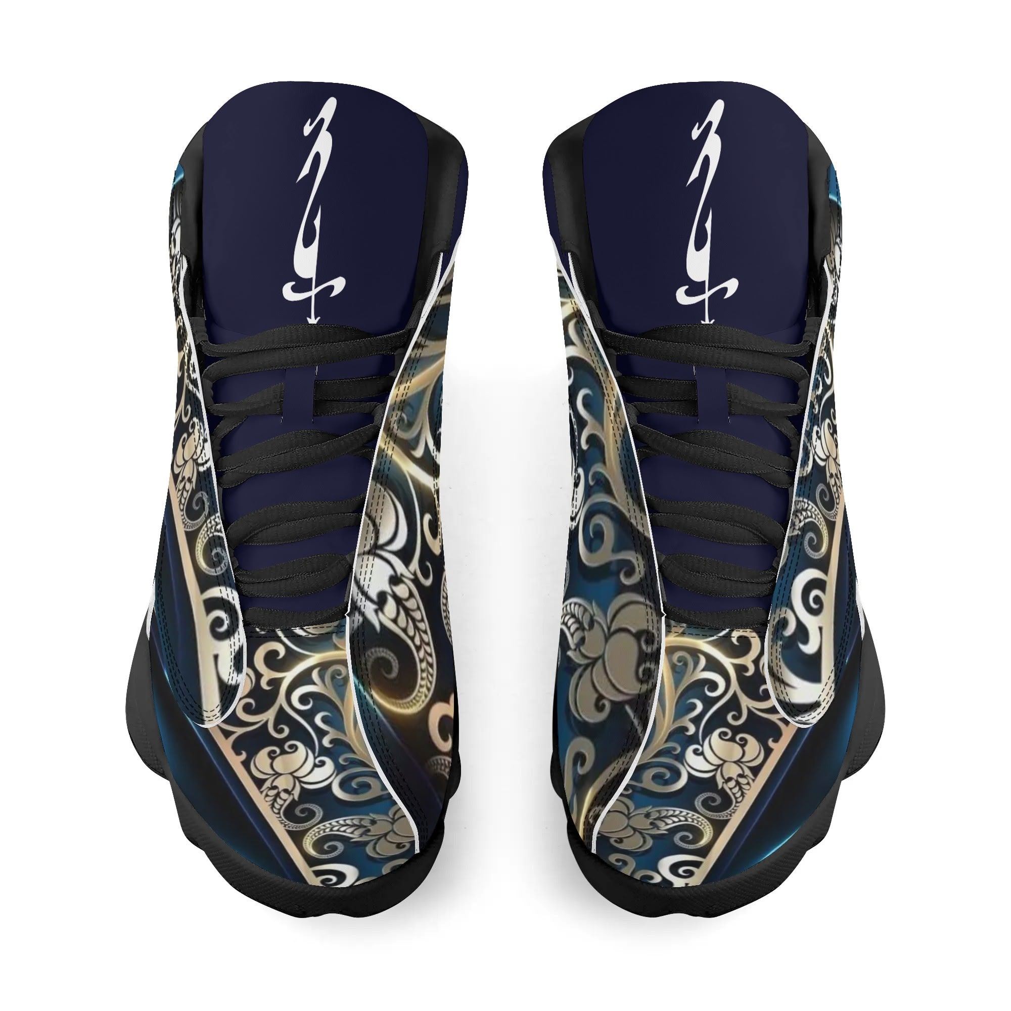 Men's Shoes White Black Outsole PU Leather Basketball Shoe