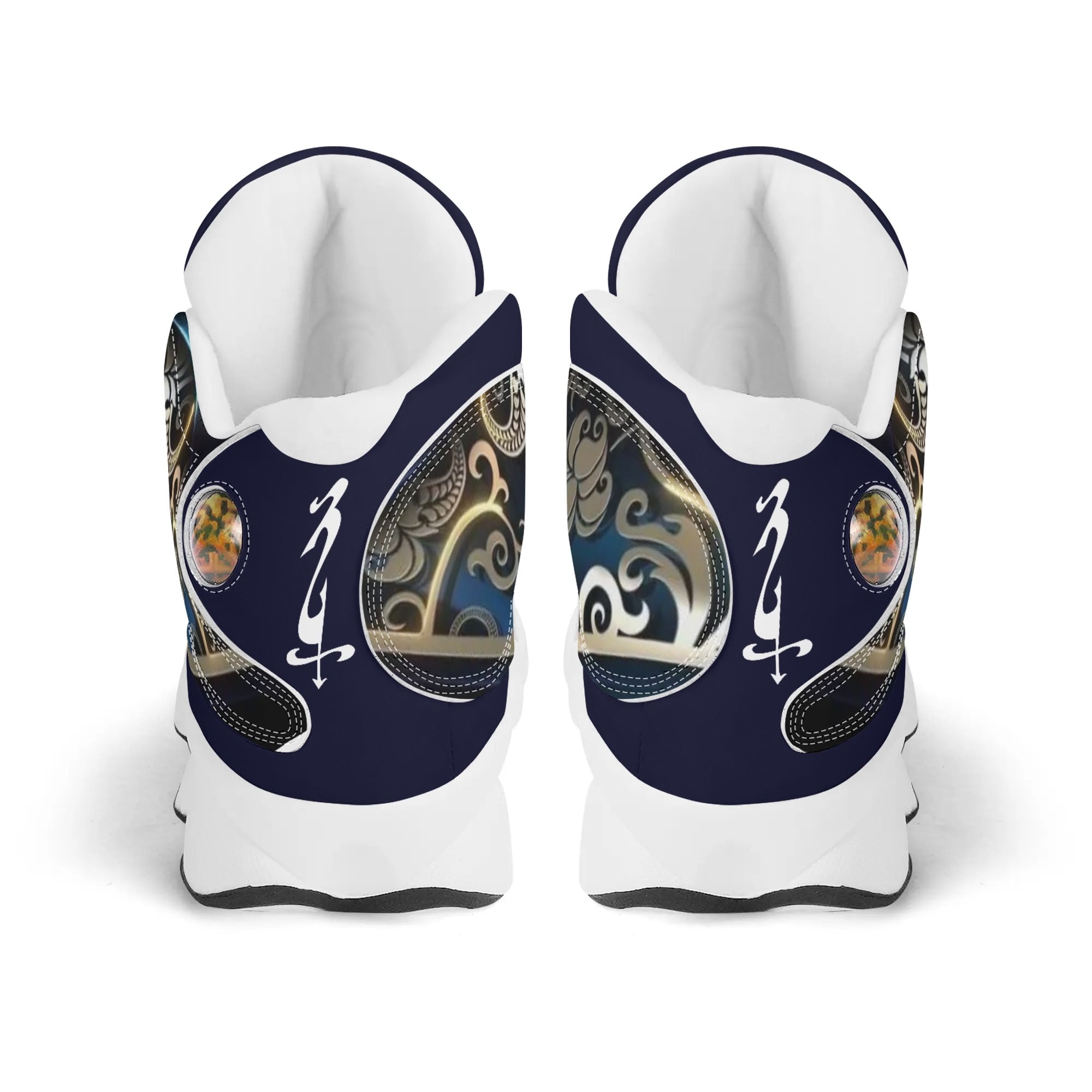 Men's Shoes White Black Outsole PU Leather Basketball Shoe