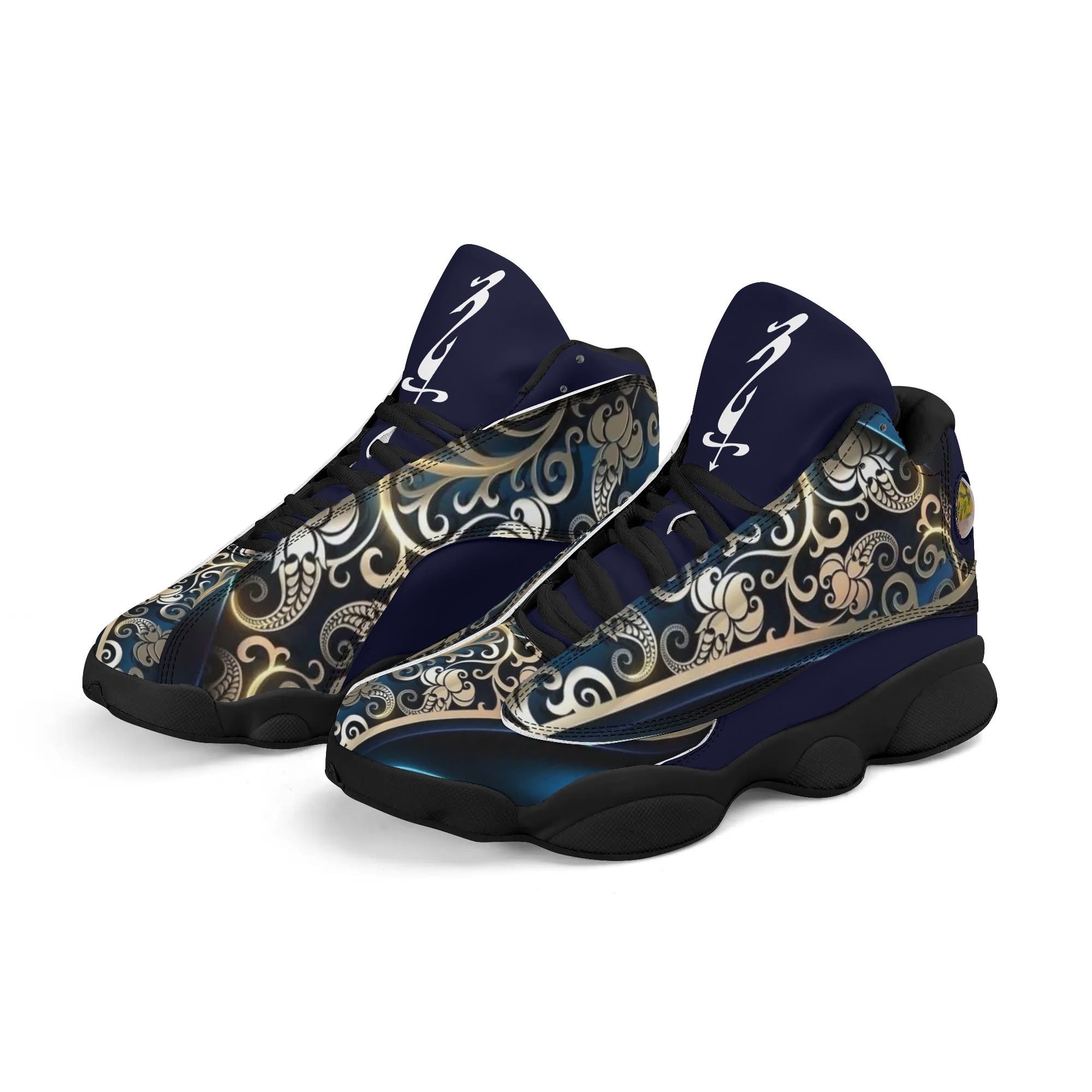 Men's Shoes White Black Outsole PU Leather Basketball Shoe