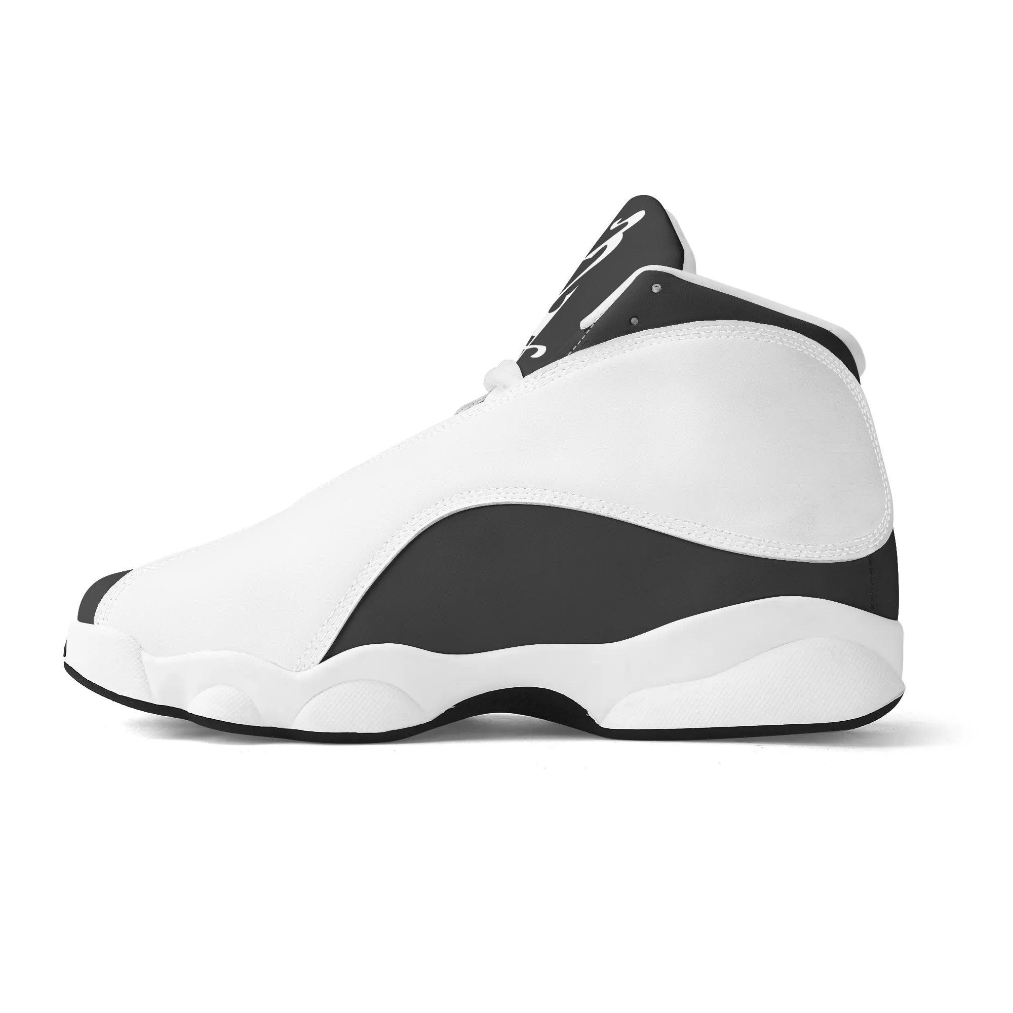Men's Shoes White Black Outsole PU Leather Basketball Shoe - MES...Where
