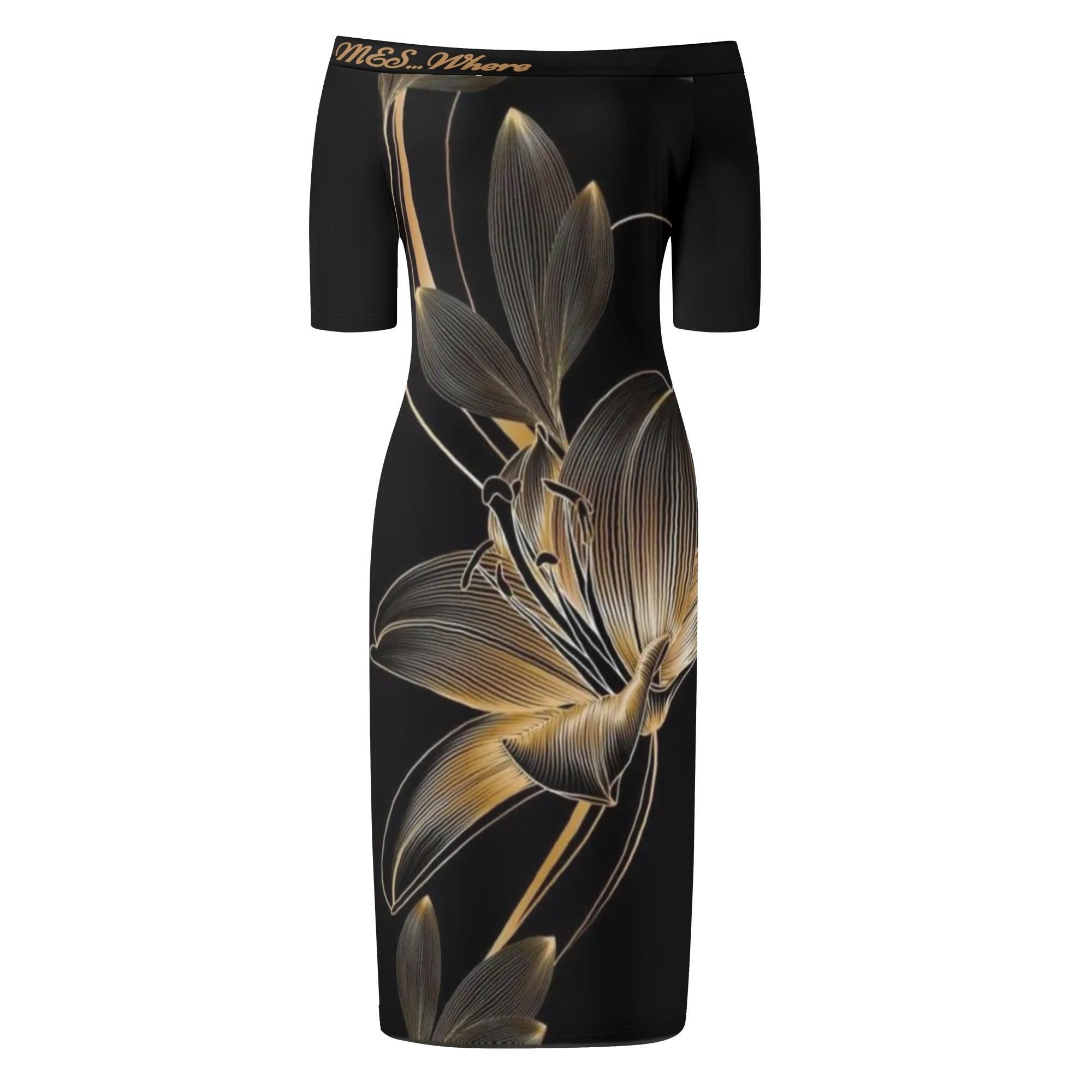 Women's Off The Shoulder Office/Evening Dress - MES...Where